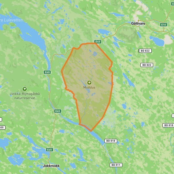 Muddus National Park mobile static map