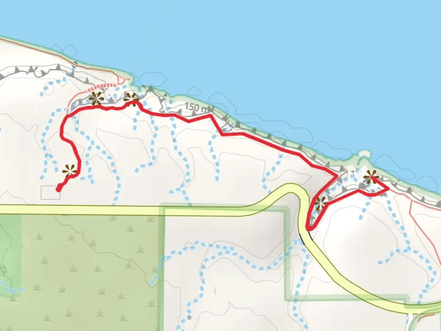 An image depicting the trail Hennepin Canyon Overlook - Bluff Trail and its surrounding area.
