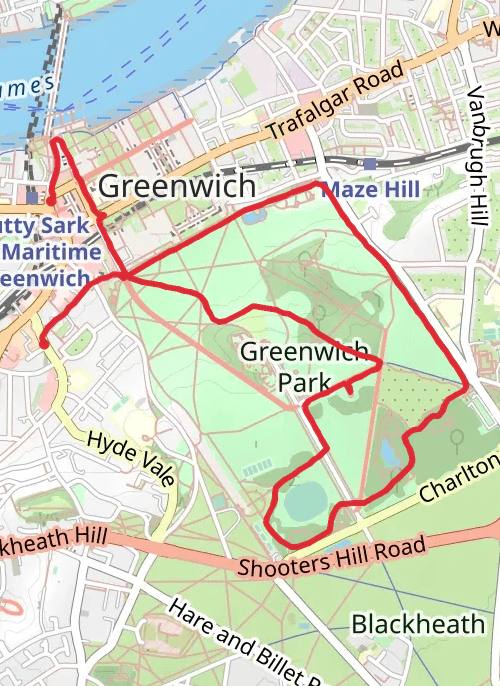 Greenwich Running mobile static map