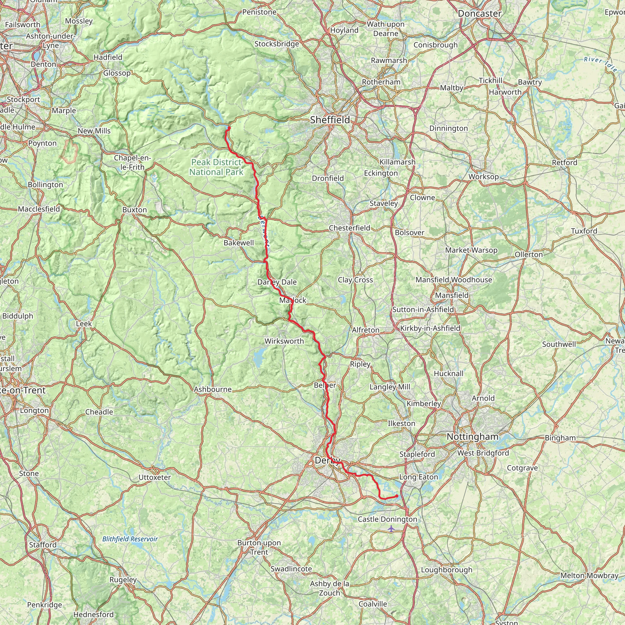 Derwent Valley Heritage Way mobile static map