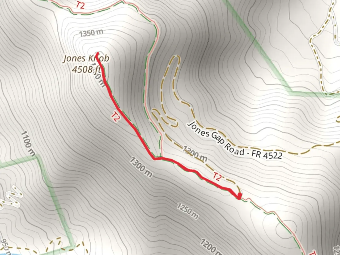 An image depicting the trail Jones Knob Trail and its surrounding area.