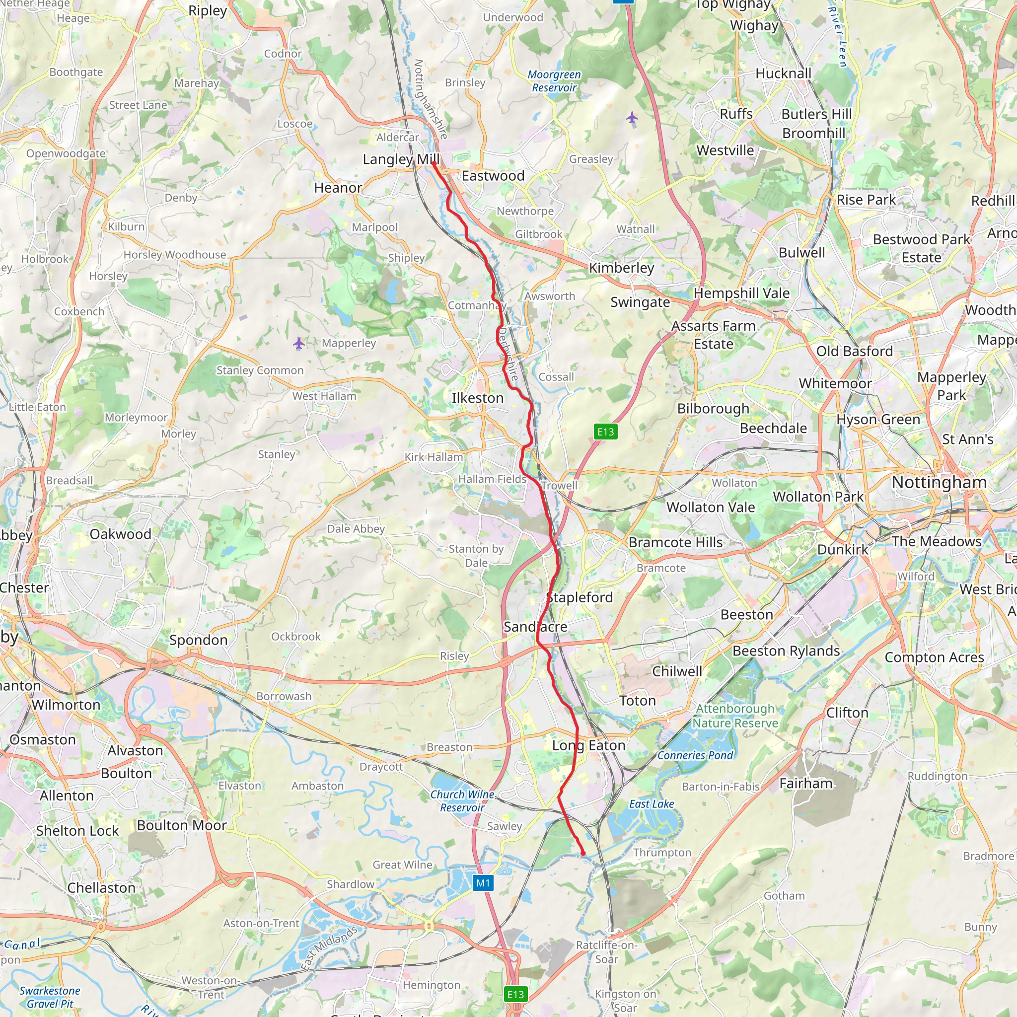 Erewash Canal Walk mobile static map