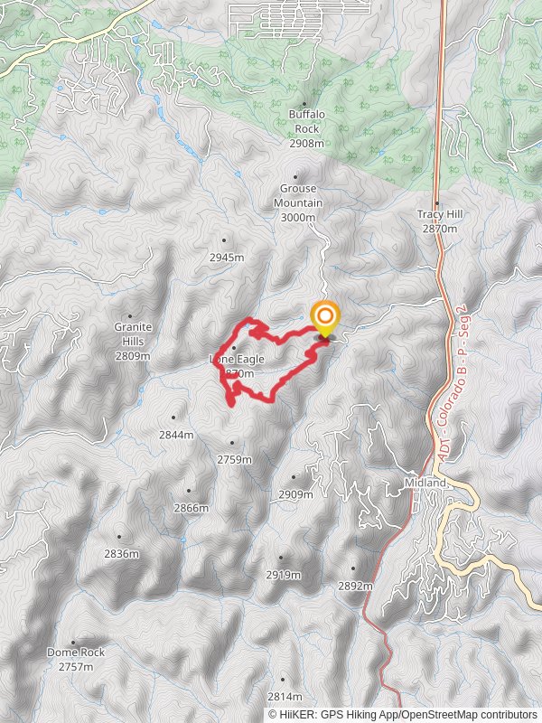Rock Pond and Brook Pond and Outlook Ridge Loop mobile static map