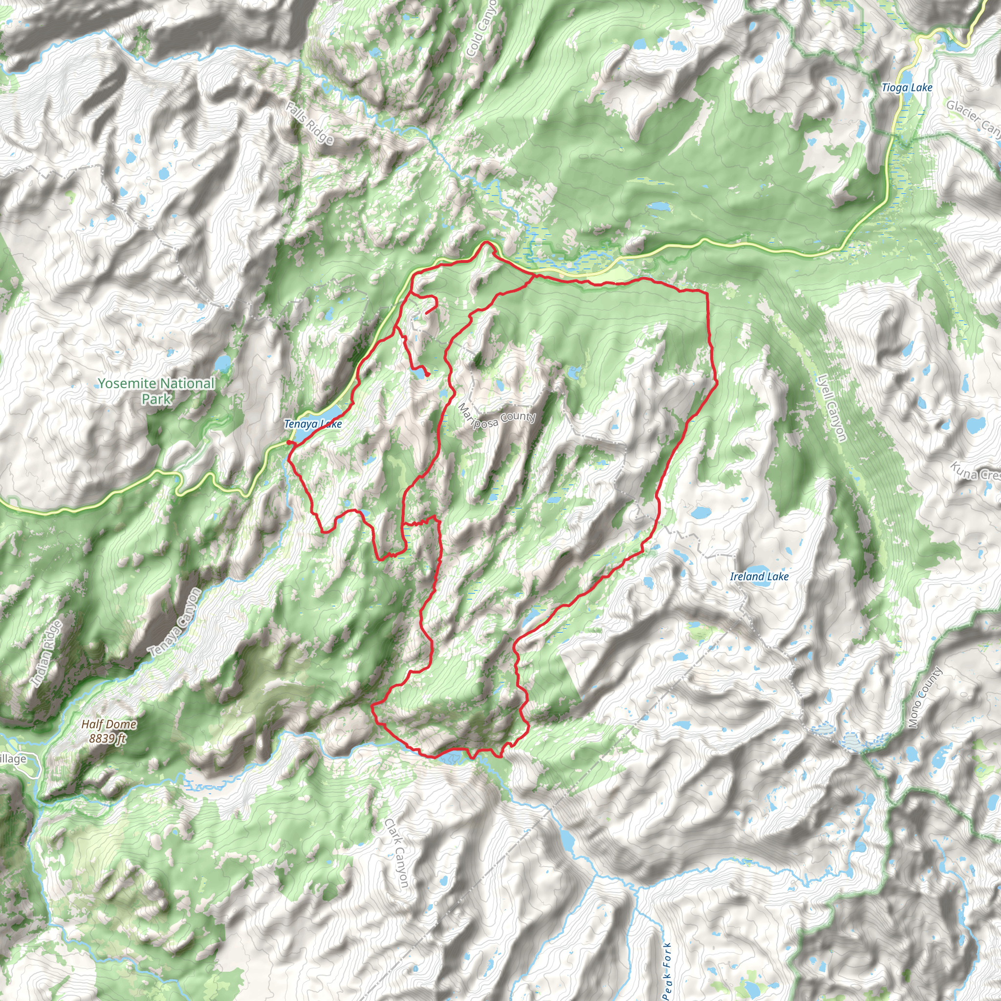 High Sierra Camps Loop - South mobile static map