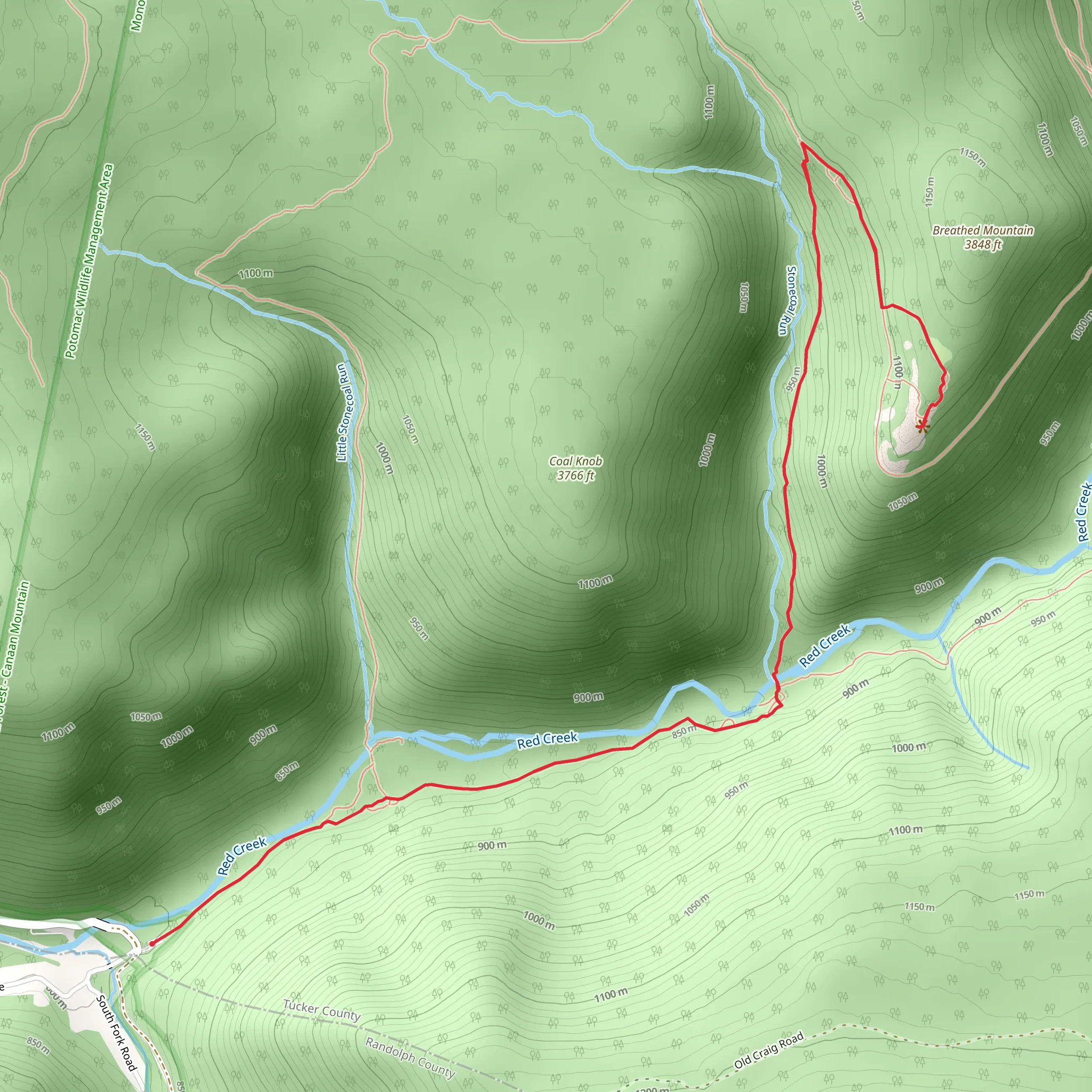 Rocky Point and Red Creek Trail mobile static map