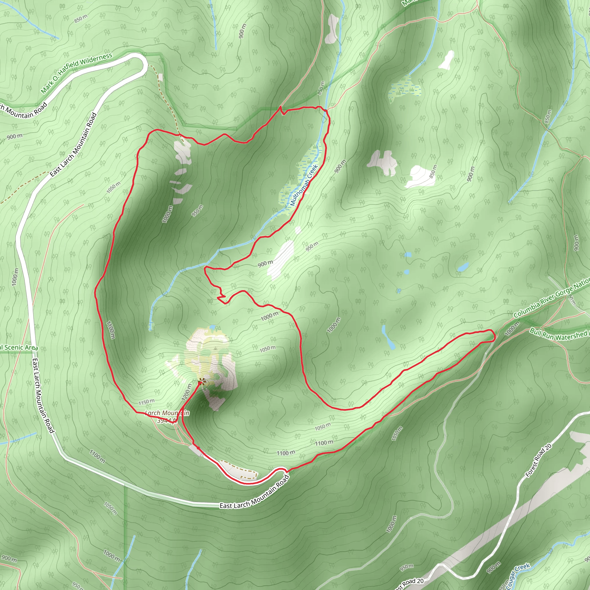 Larch Mountain Loop mobile static map