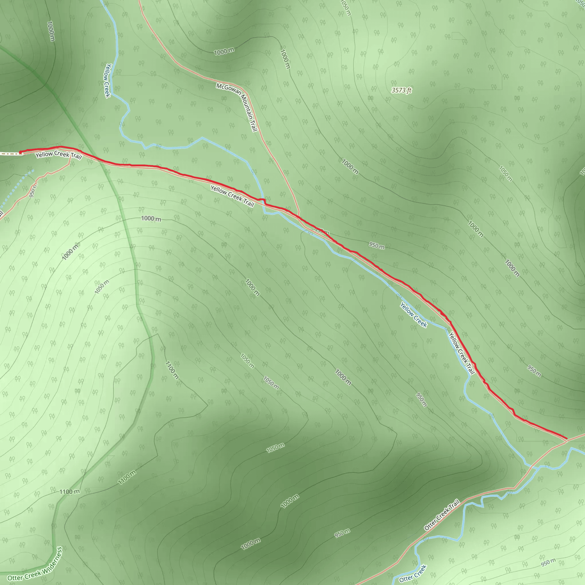 Yellow Creek Trail mobile static map