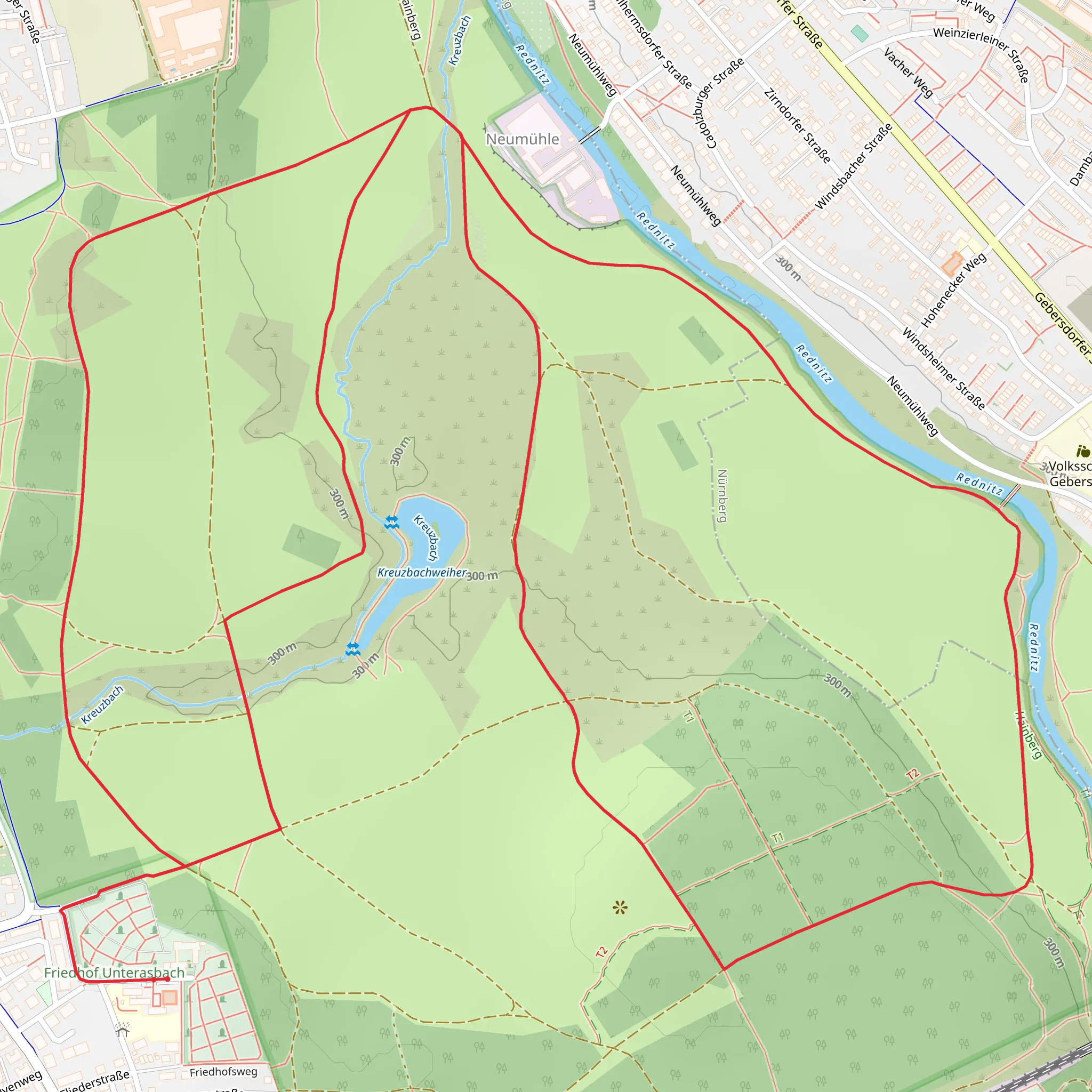 Hainberg Loop via Oberasbacher Rundweg mobile static map
