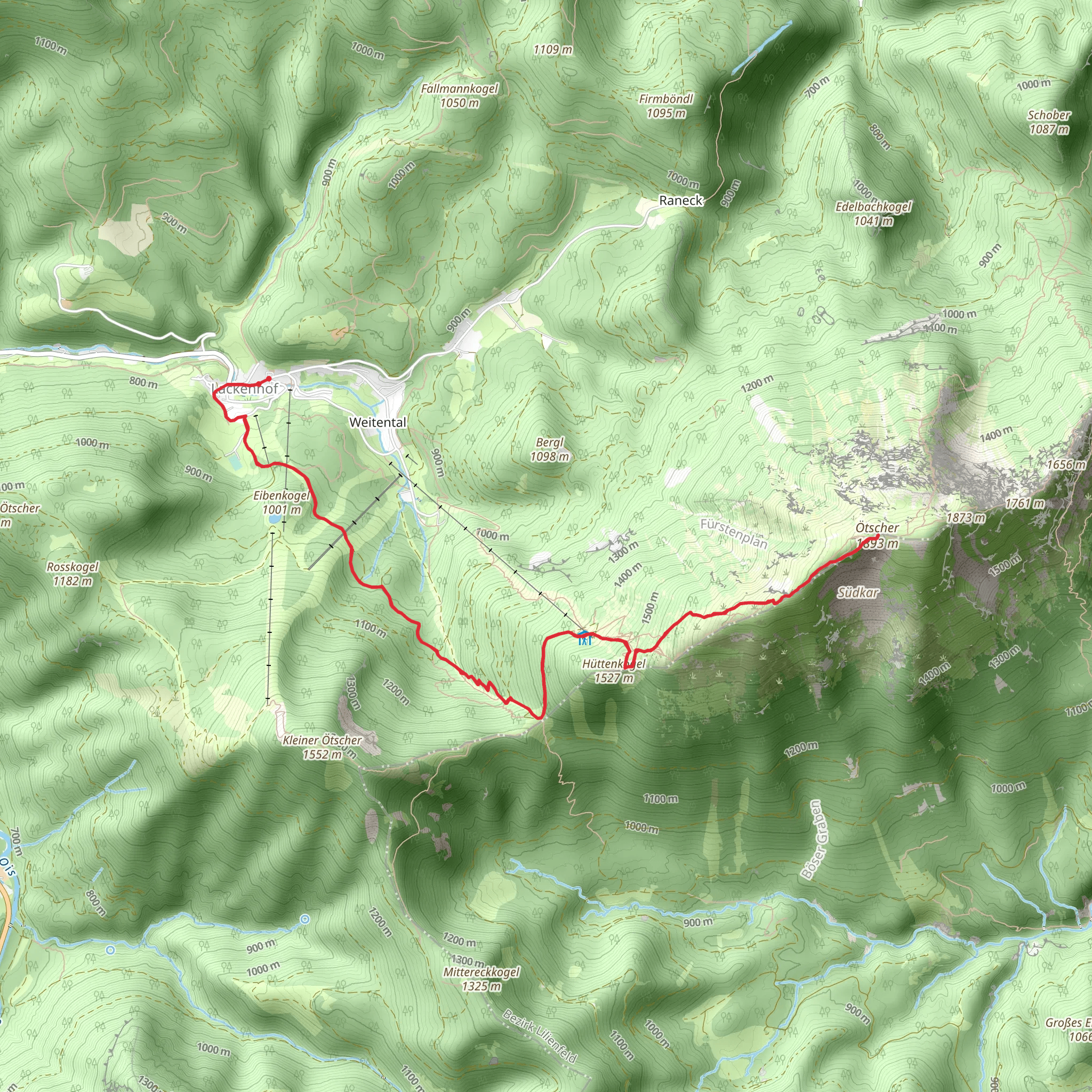 Lackenhof to Ötscher mobile static map
