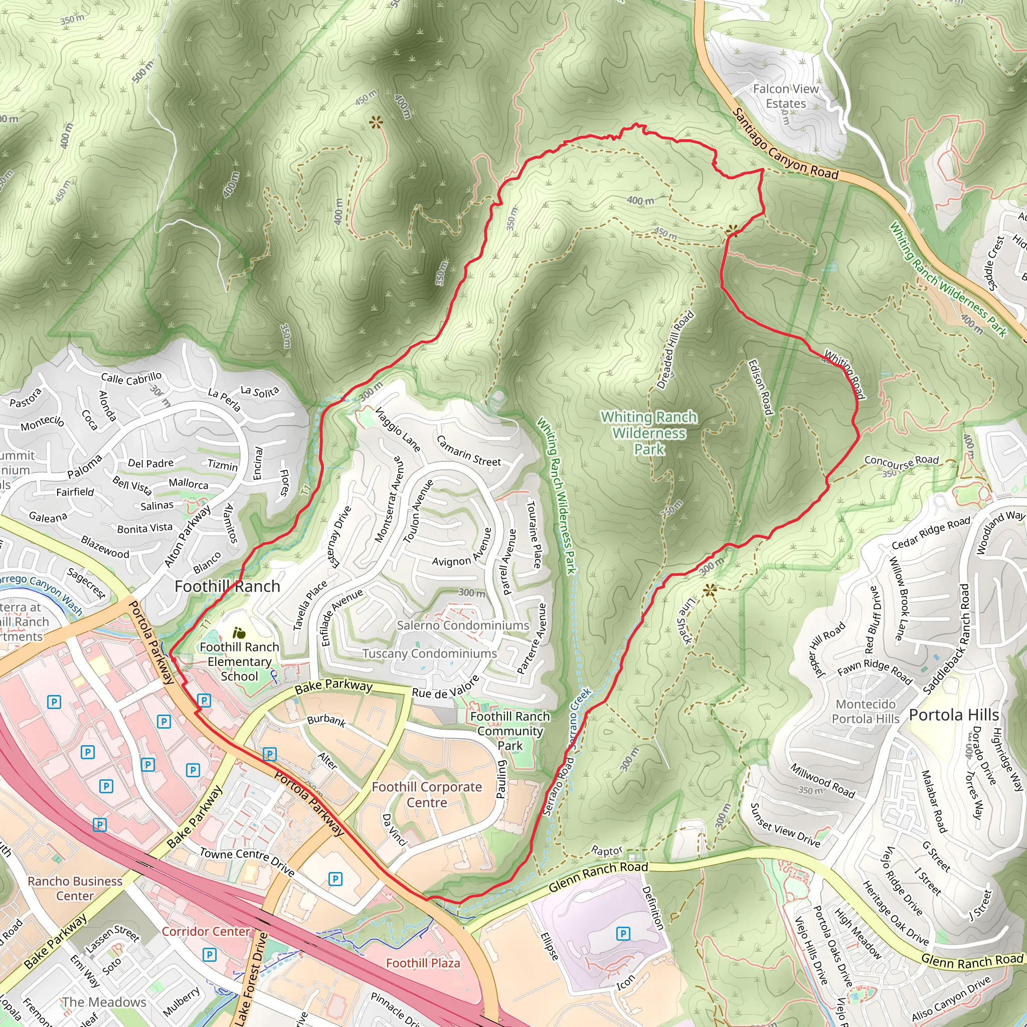 Borrego Park and Foothill Ranch Community Park Loop mobile static map