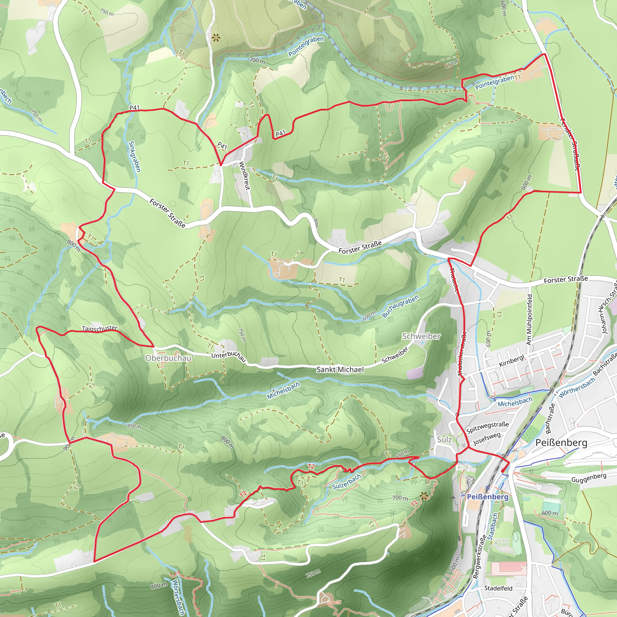 Sulz Loop via Schreiner mobile static map