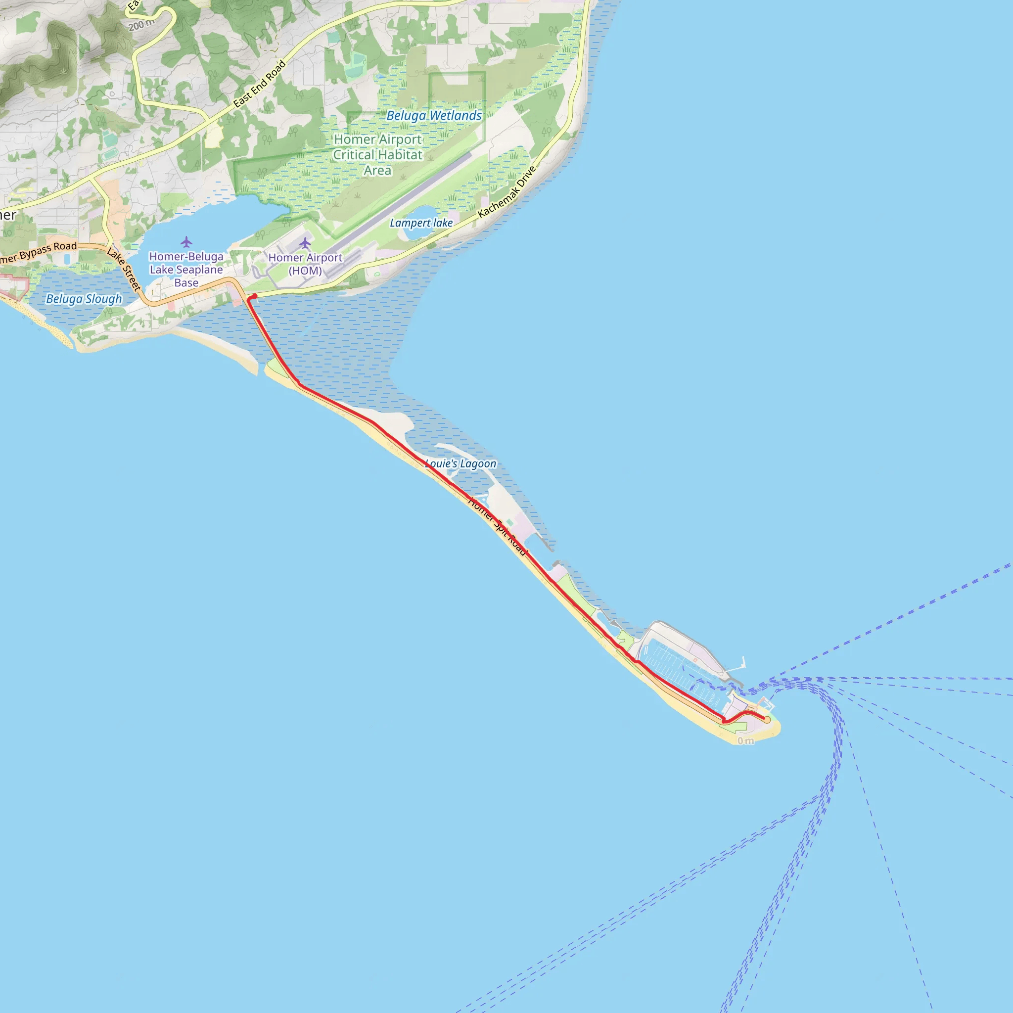 Homer Spit Trail mobile static map