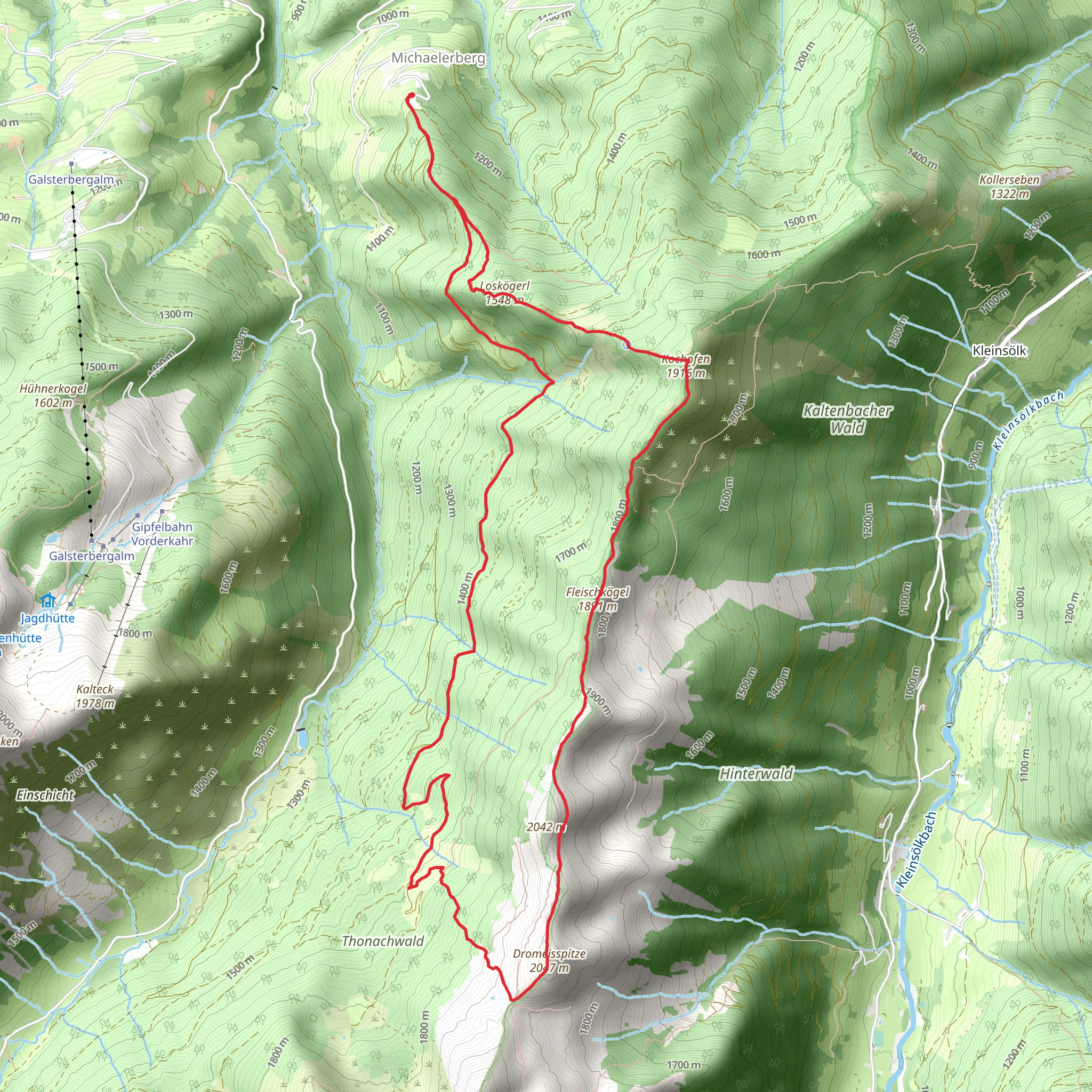 Michaelerberghaus - Kochofen and Dromeisspitz Trail mobile static map
