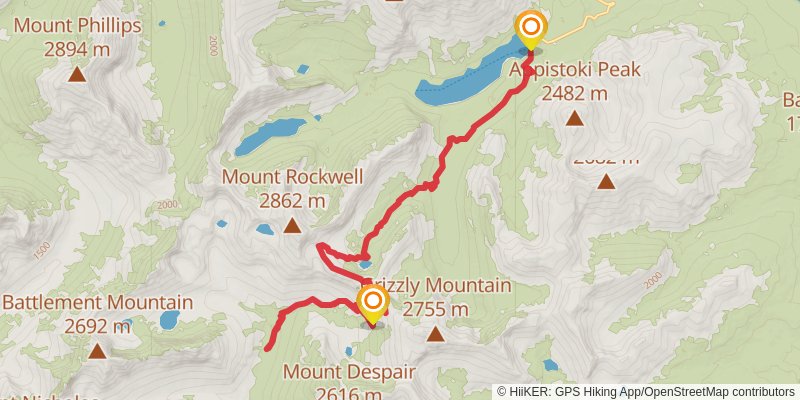 Two Medicine Pass via Two Medicine Lake South Shore stage 3 Map