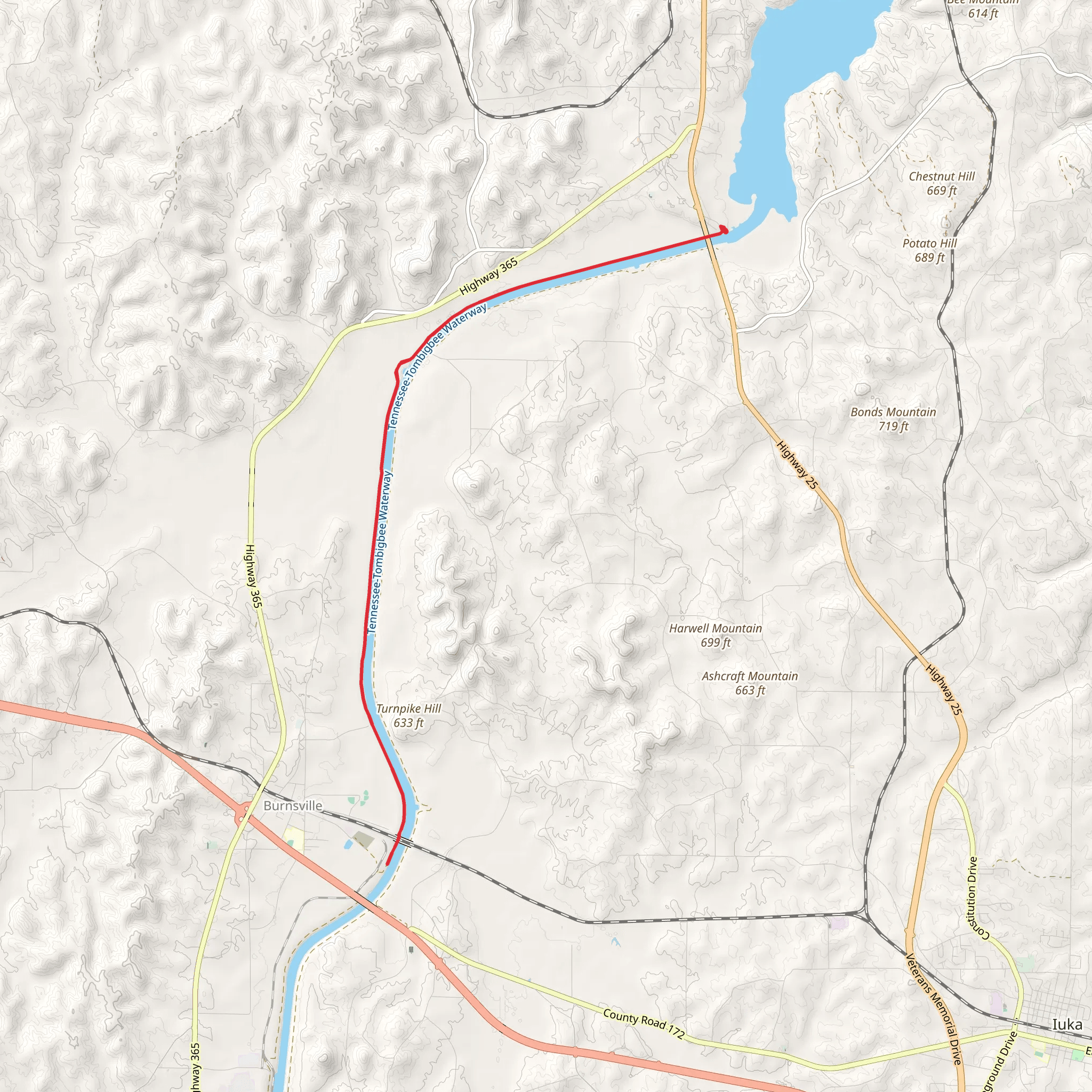 Tennesse Tombigbee Waterway mobile static map