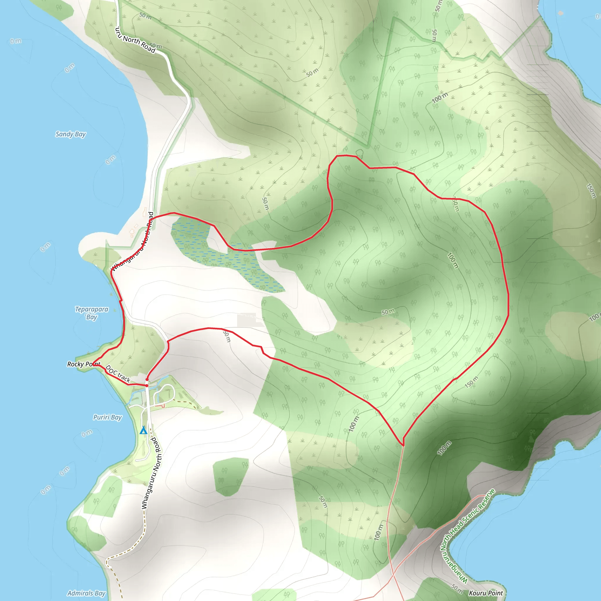 Whangaruru North Head - Northern Loop Track mobile static map