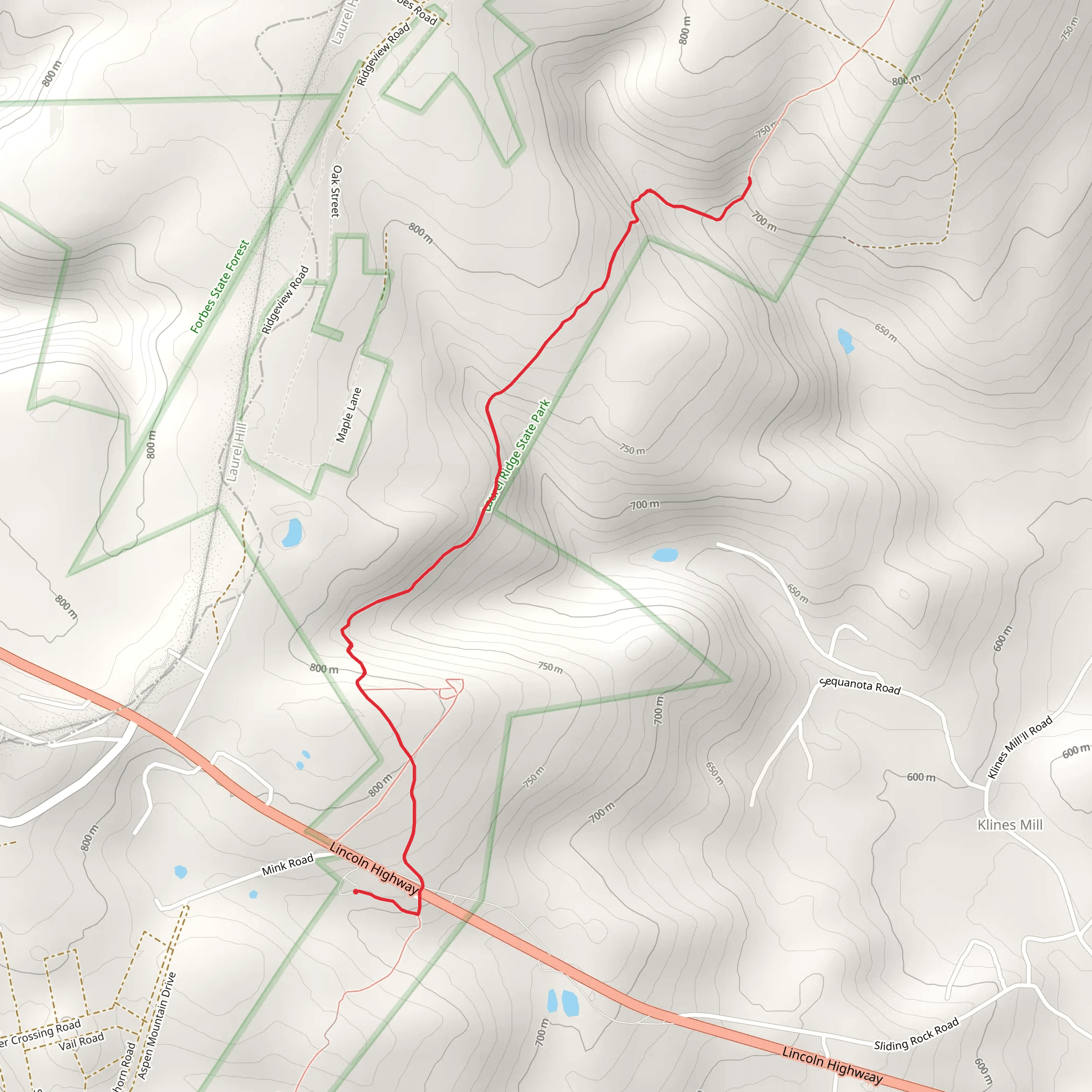 Laurel Highlands Hiking Trail mobile static map