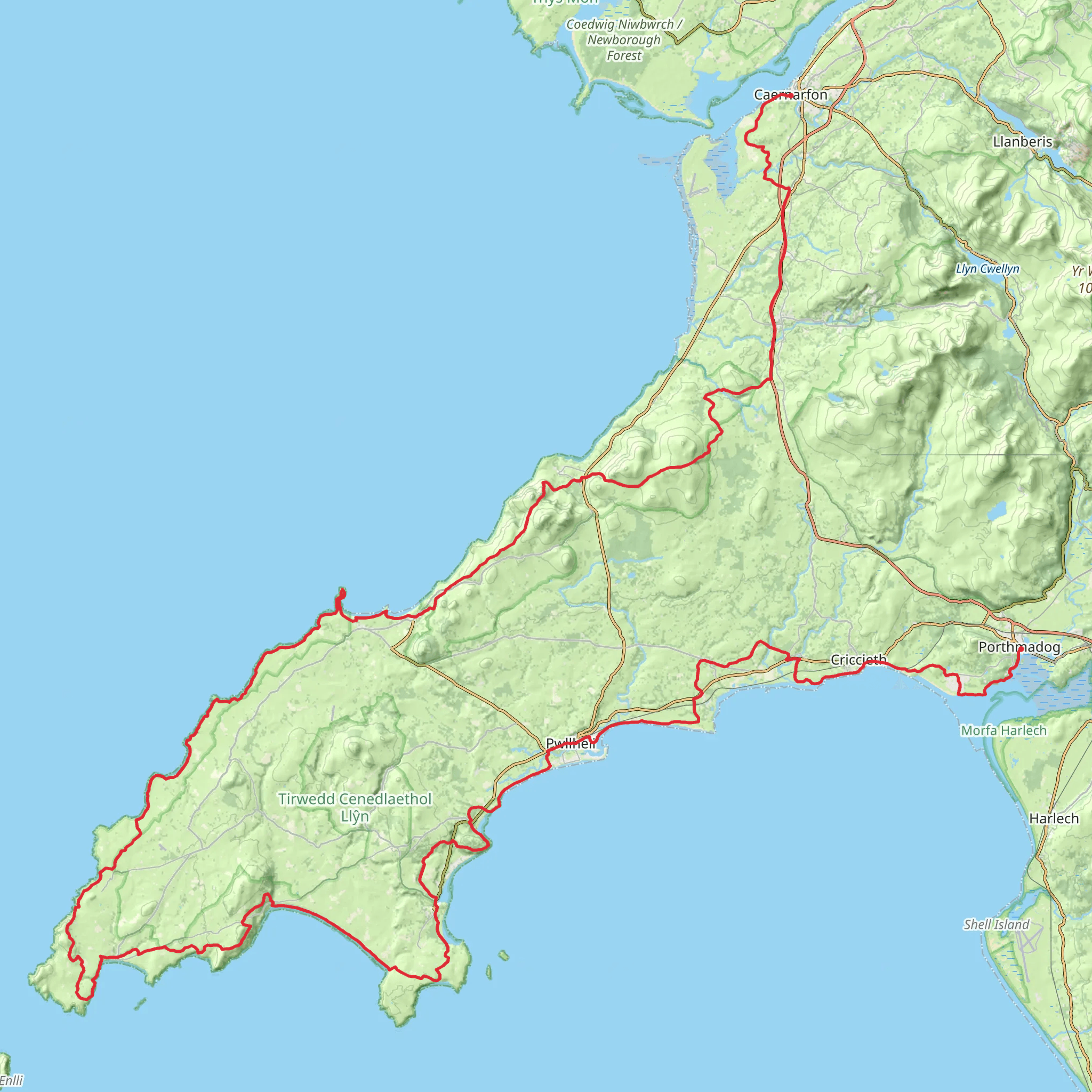 Llyn Peninsula Coastal Path mobile static map