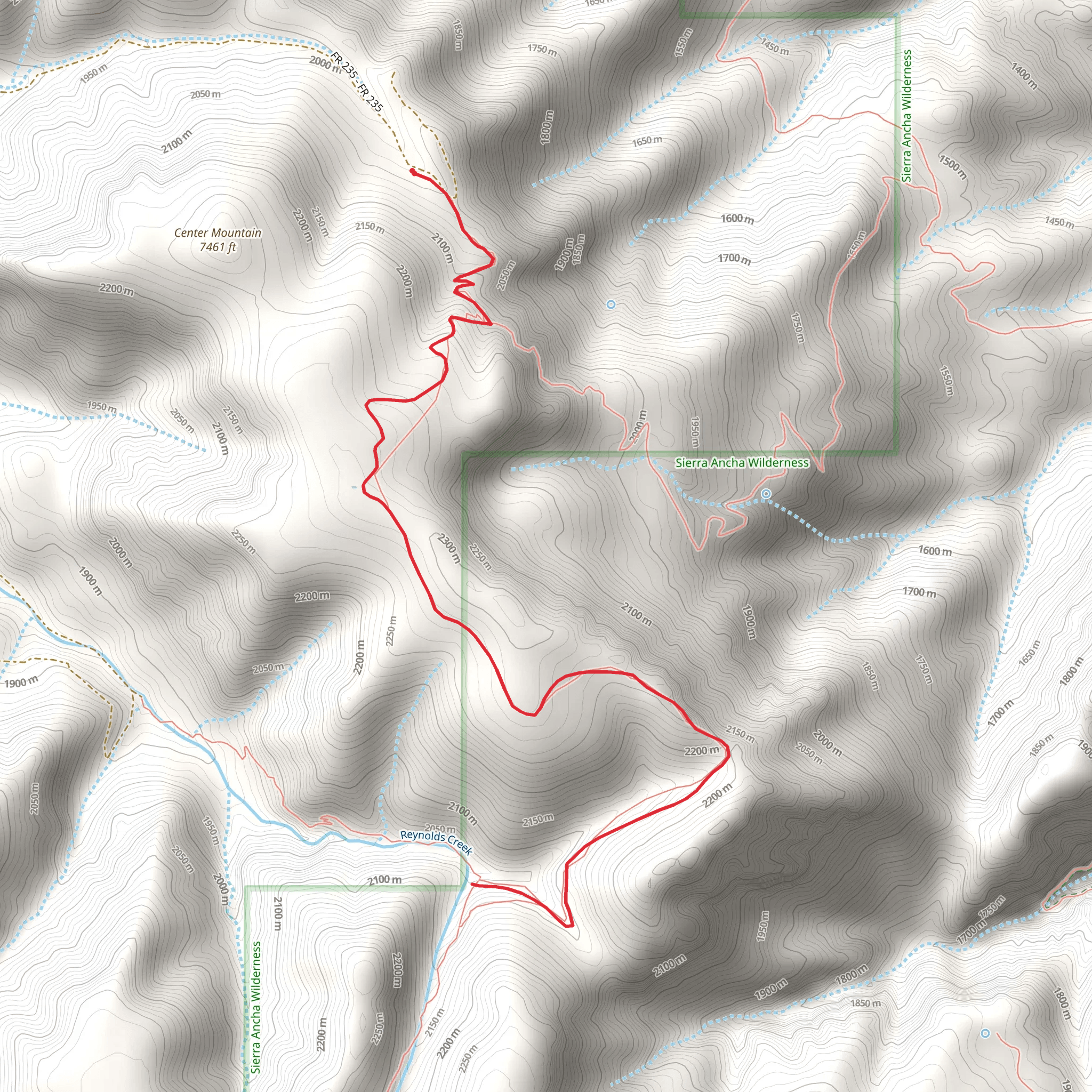 Center Mountain Trail mobile static map