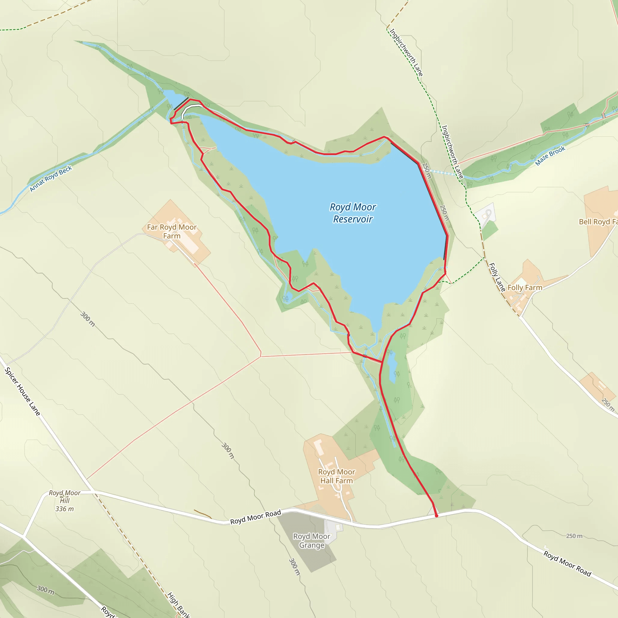 Royd Moor Reservoir Loop mobile static map