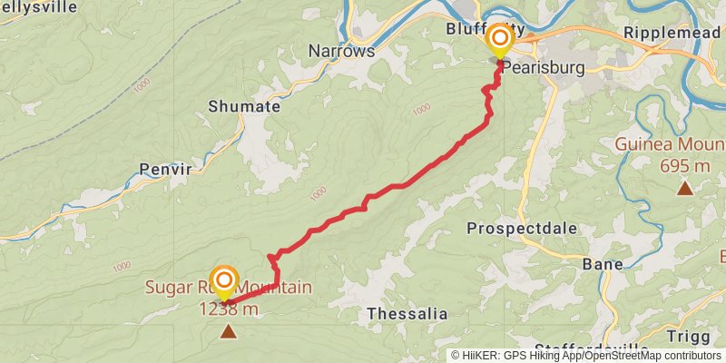 Appalachian Trail stage 66 Map