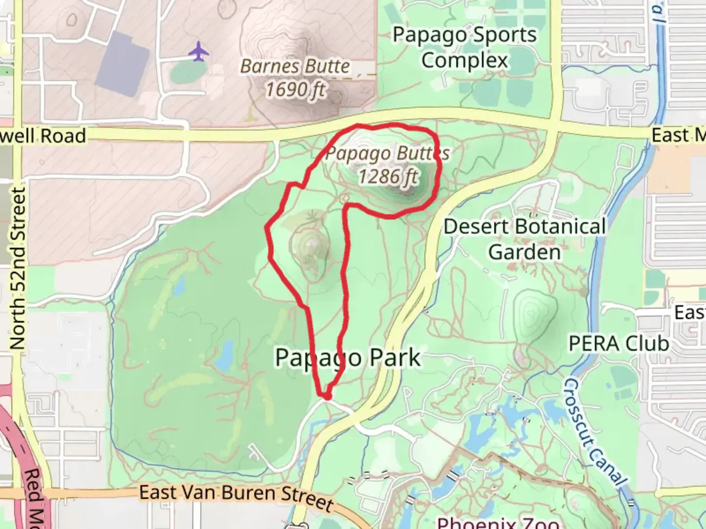 An image depicting the trail Double Butte Loop and its surrounding area.