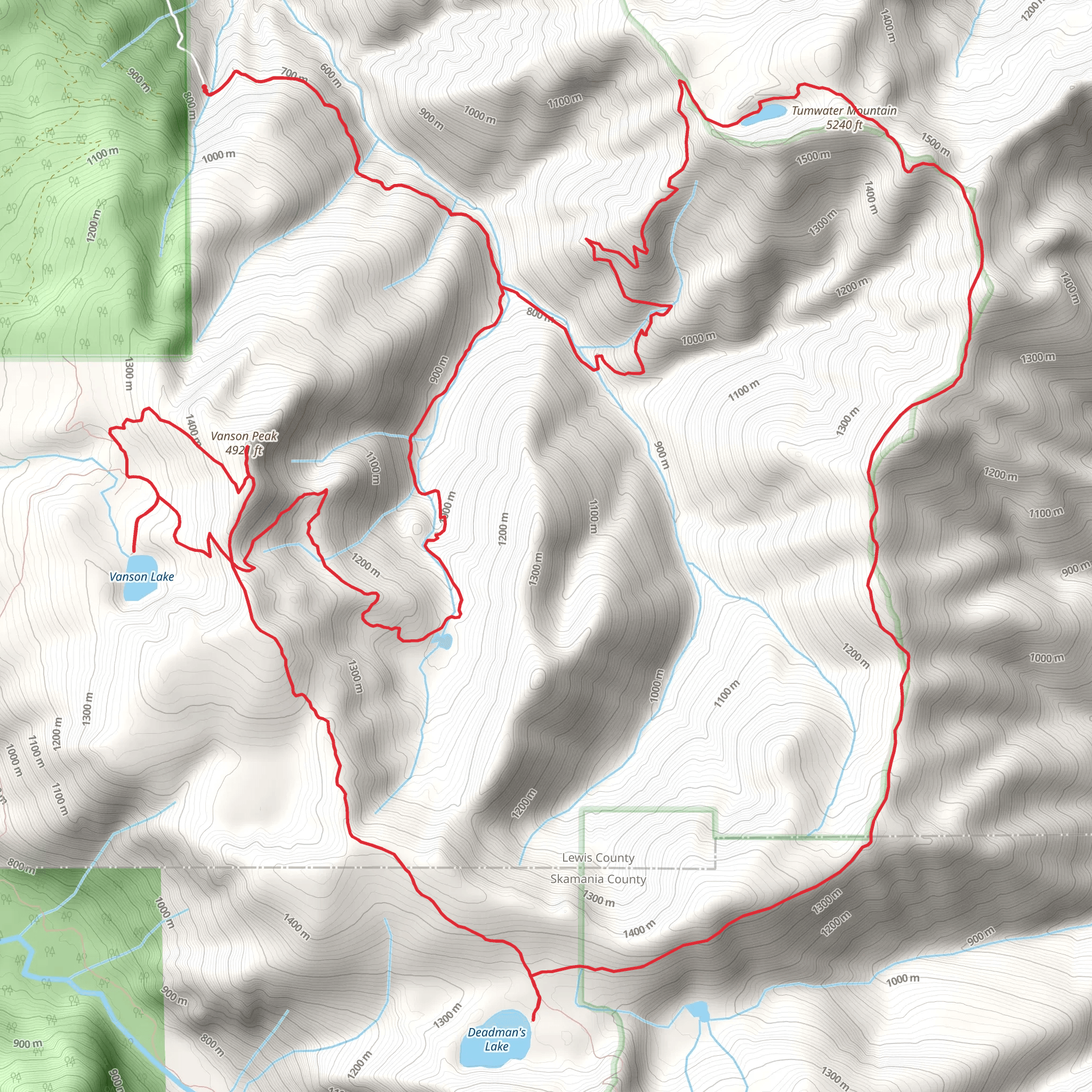 Vanson Peak Trail and Goat Creek Trail mobile static map