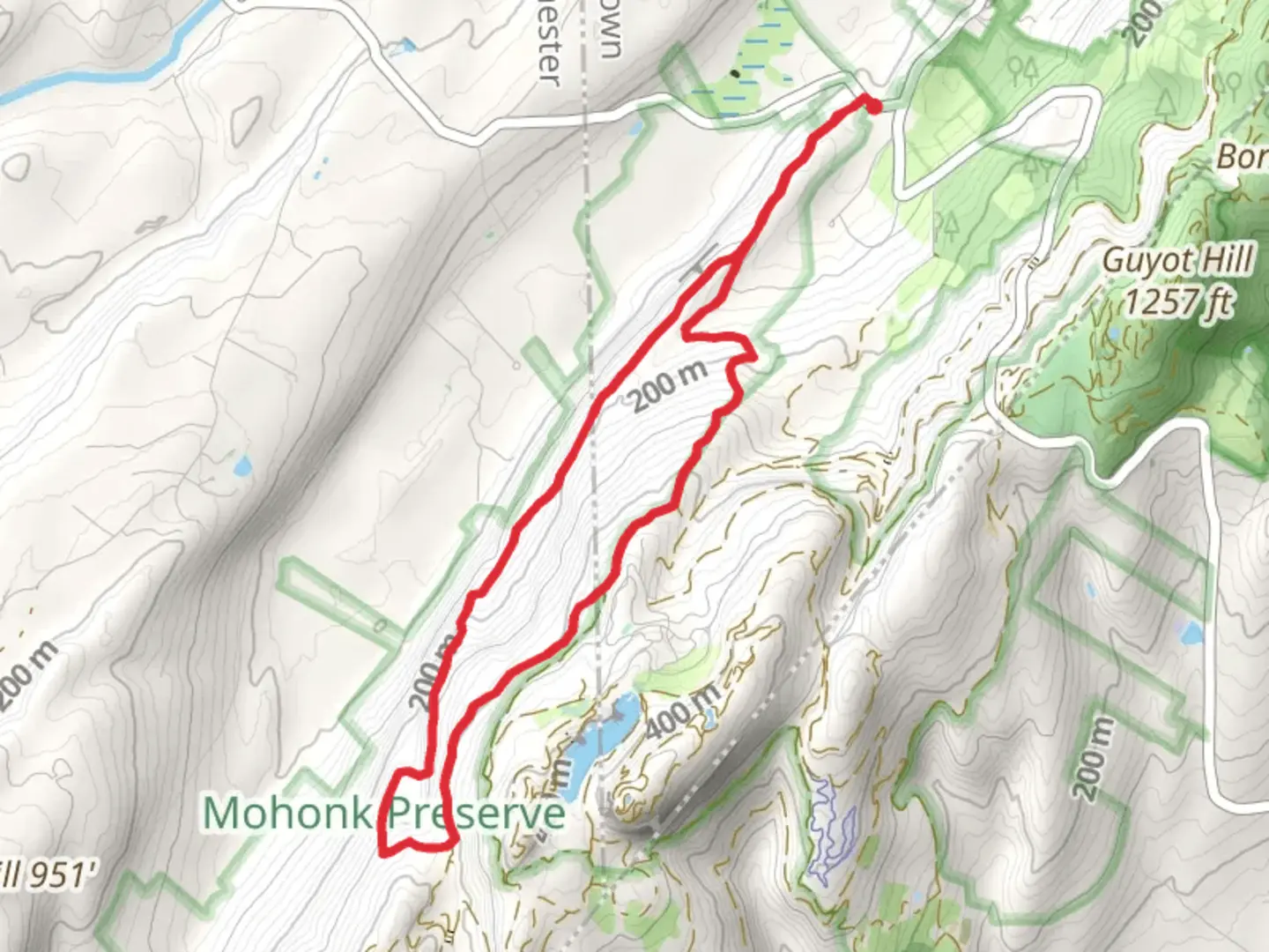 An image depicting the trail Shawangunk Ridge Trail and Strokes Trail Loop and its surrounding area.