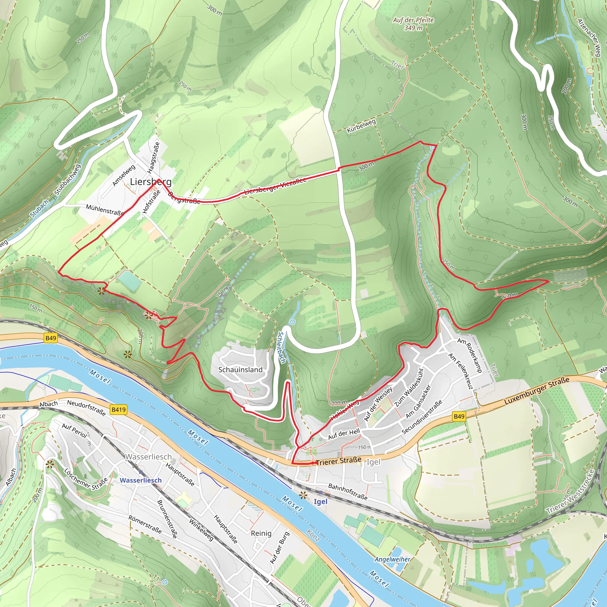 Igel Liersberg Loop mobile static map