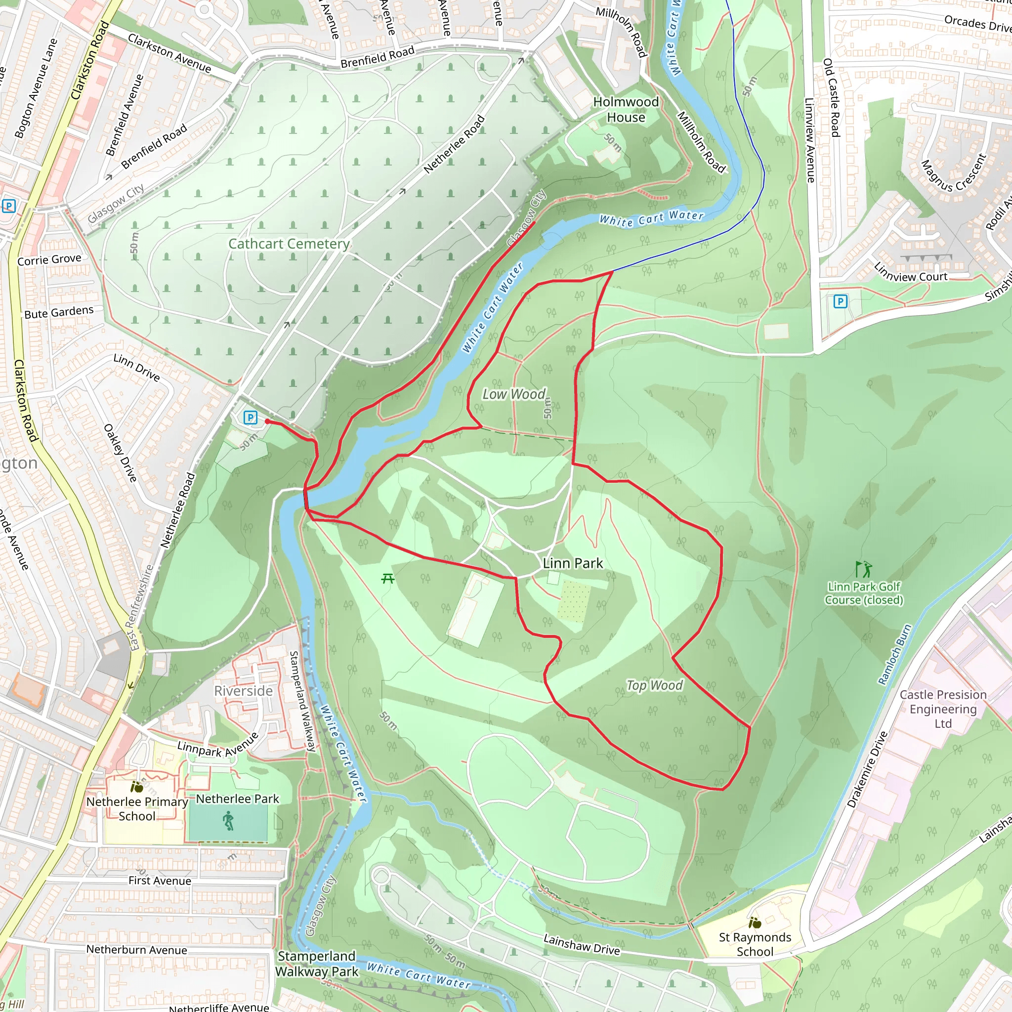 Linn Park Loop mobile static map