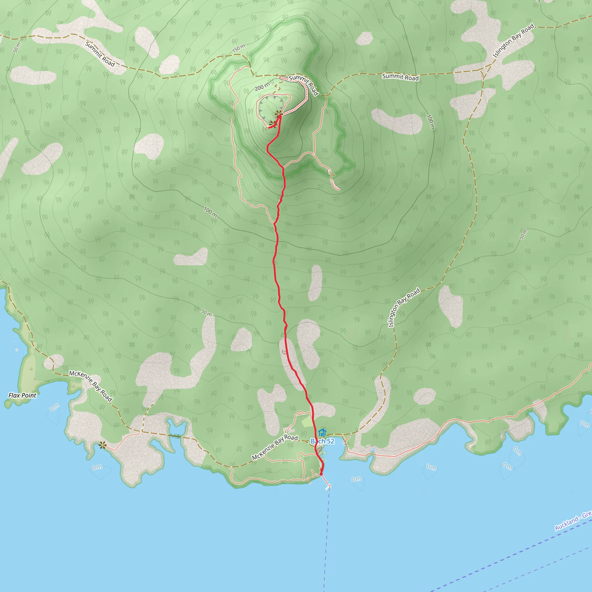 Rangitoto Island Summit mobile static map