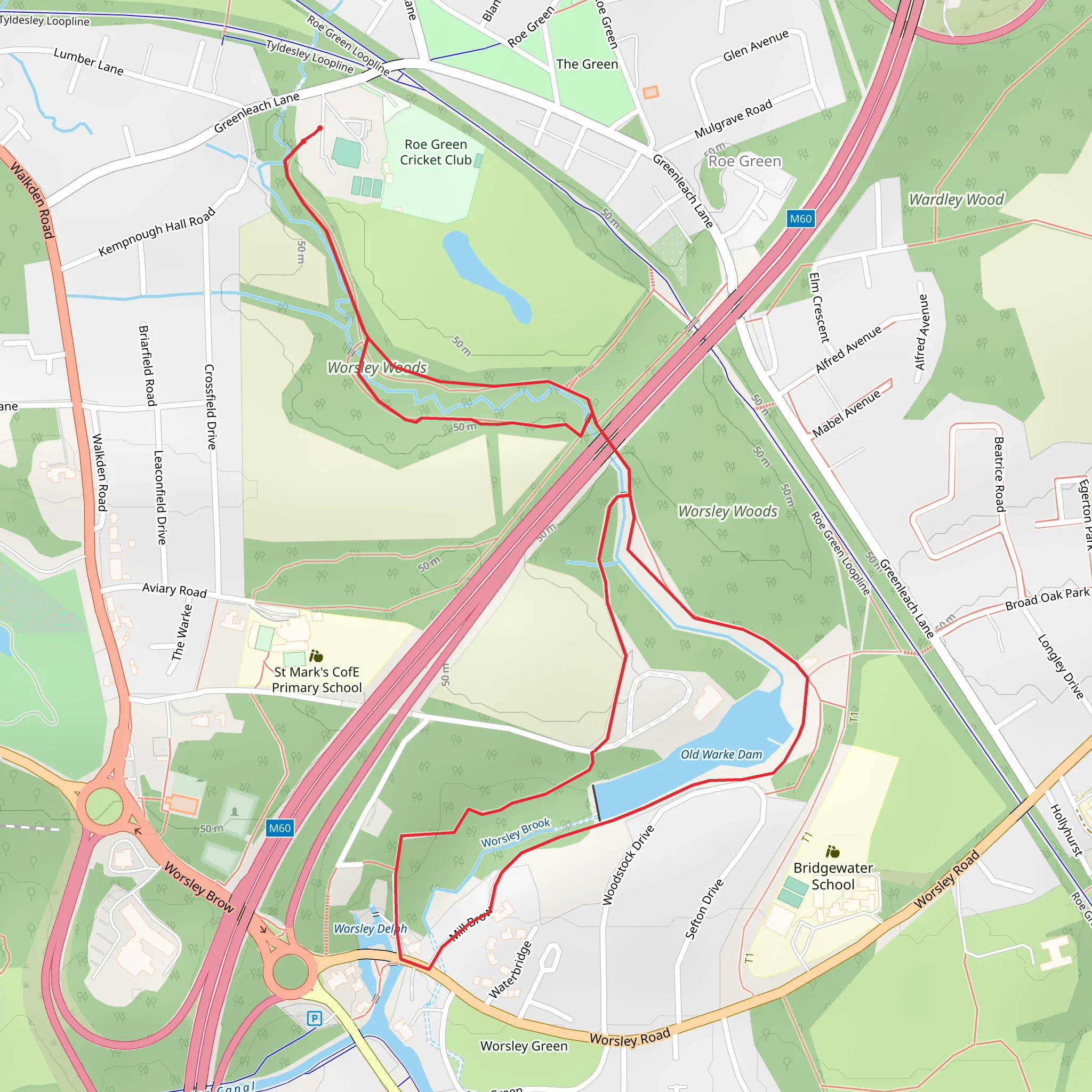 Worsley Woods mobile static map