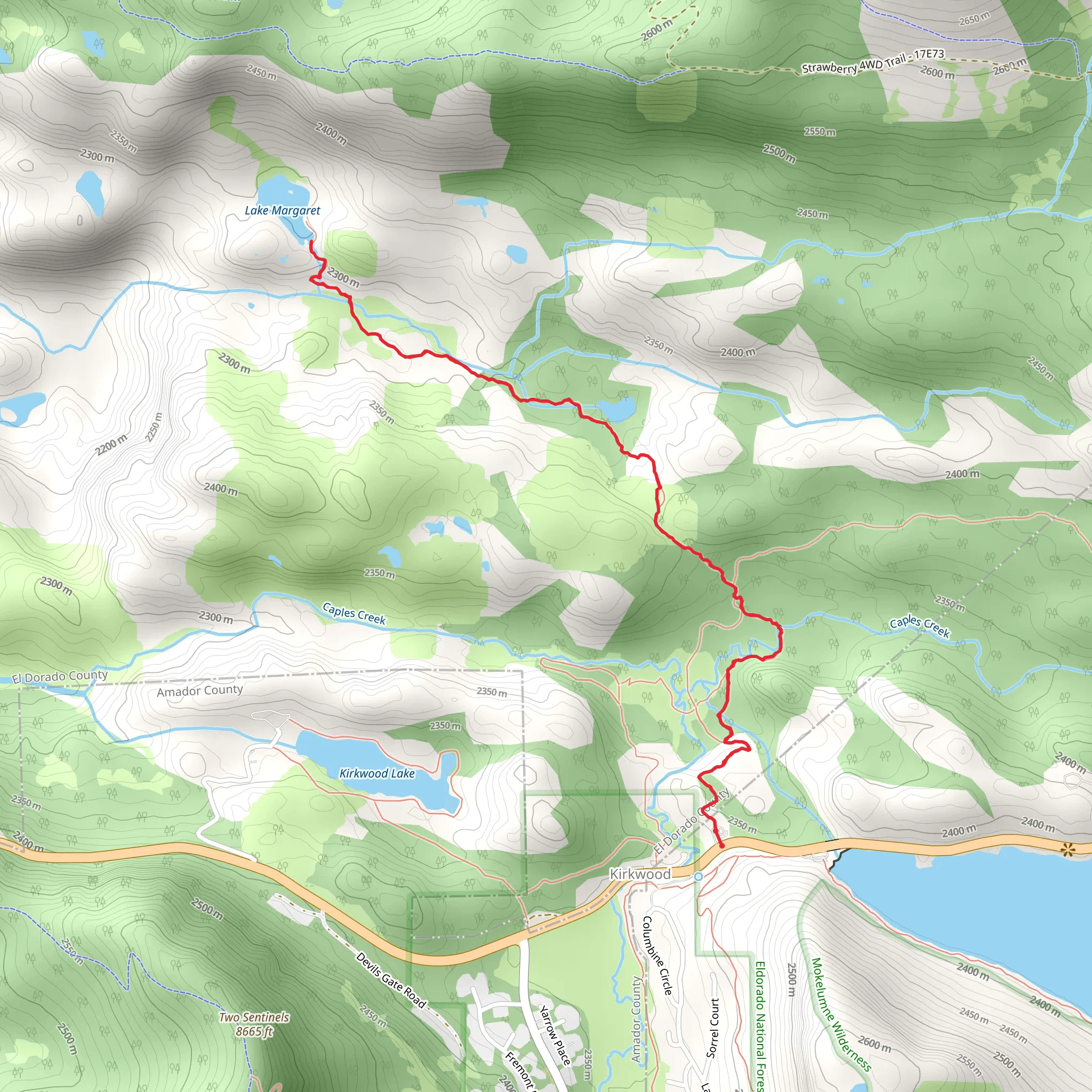 Lake Margaret Trail mobile static map