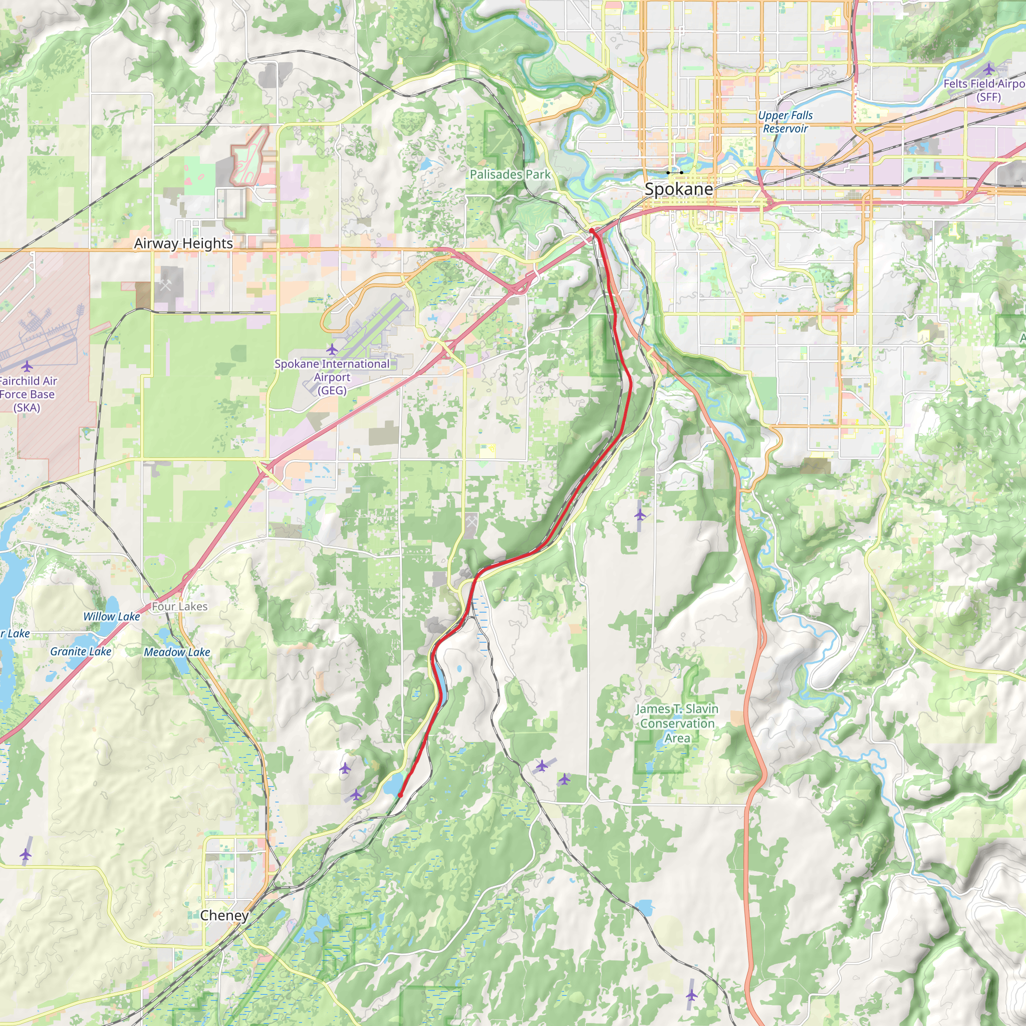 Fish Lake Trail and Columbia Plateau Trail mobile static map
