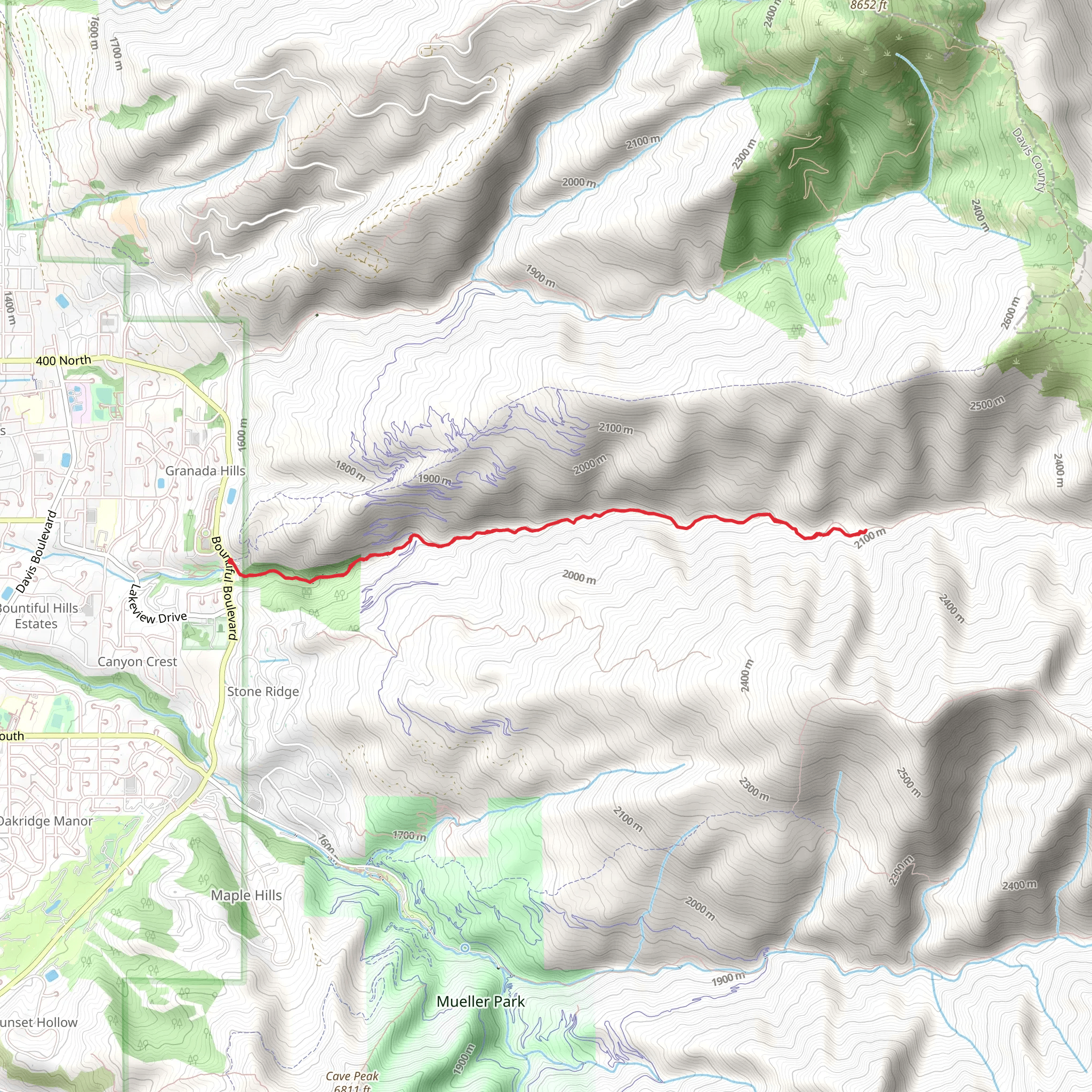 Holbrook Canyon Trail mobile static map