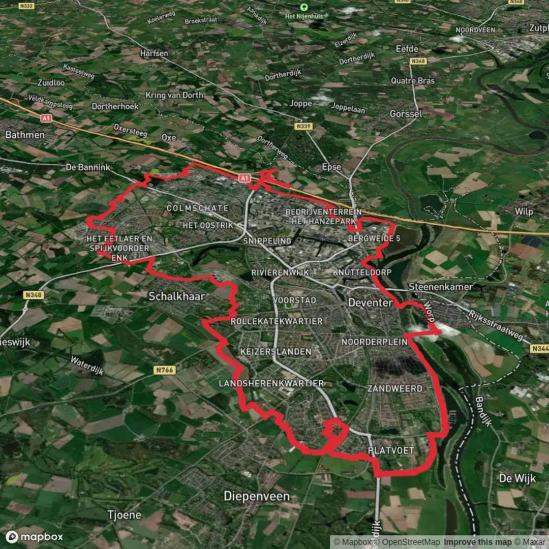 An image depicting the trail SallandPad, Shipbeekpad and Molbergweg Loop and its surrounding area.