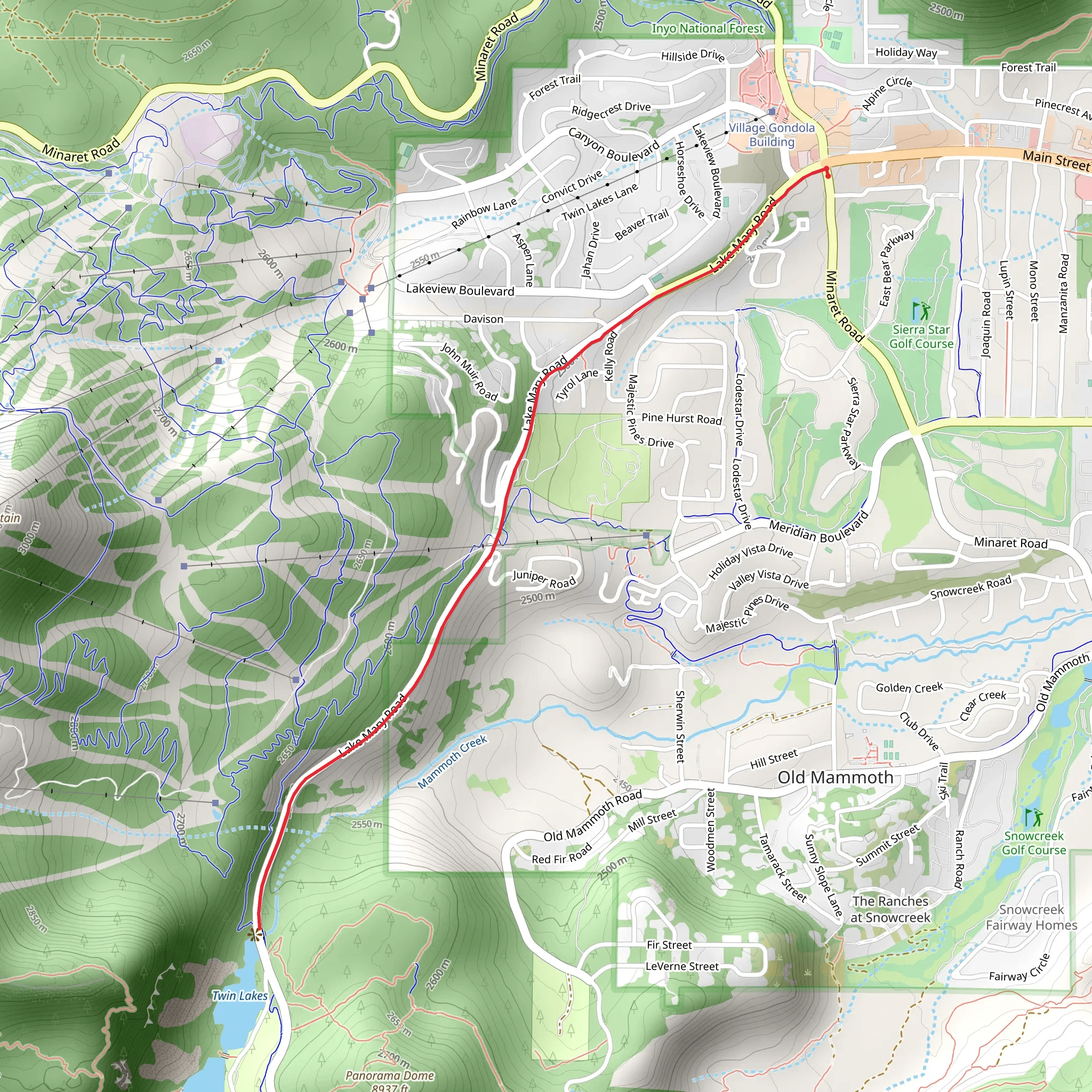 Lakes Basin Path mobile static map