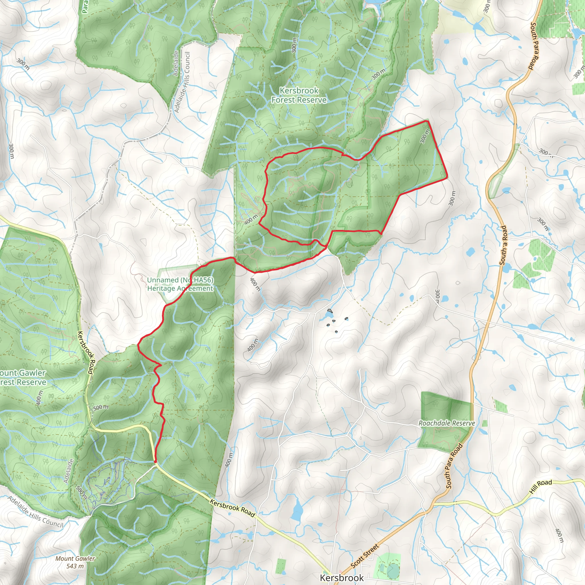 Old Kersbrook Loop and Devils Gully Link Track mobile static map
