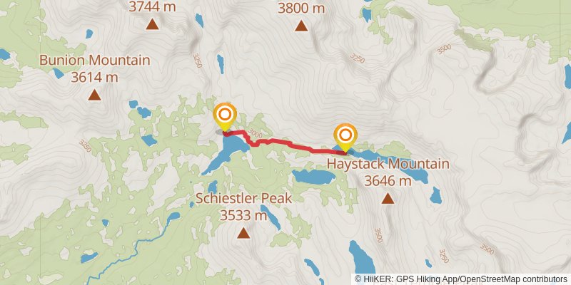 Cirque of the Towers Loop spur 1 Map