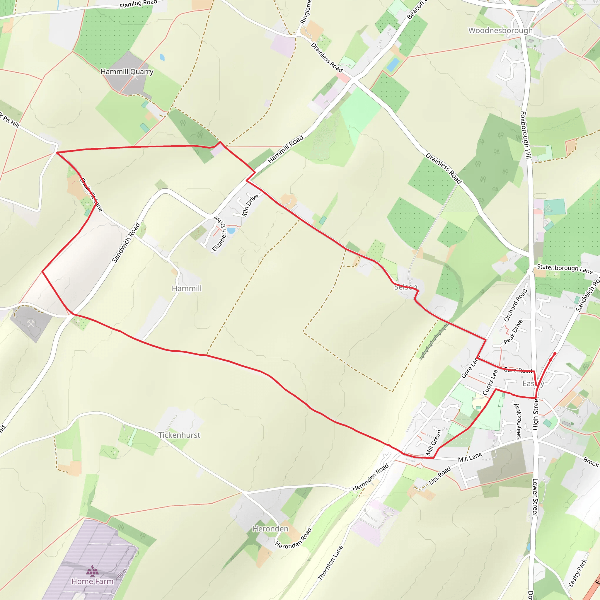 Eastry and Hammill Loop mobile static map