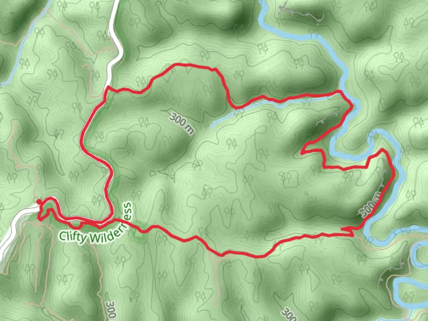 An image depicting the trail Wildcat Creek and Swift Camp Creek Loop Trail and its surrounding area.