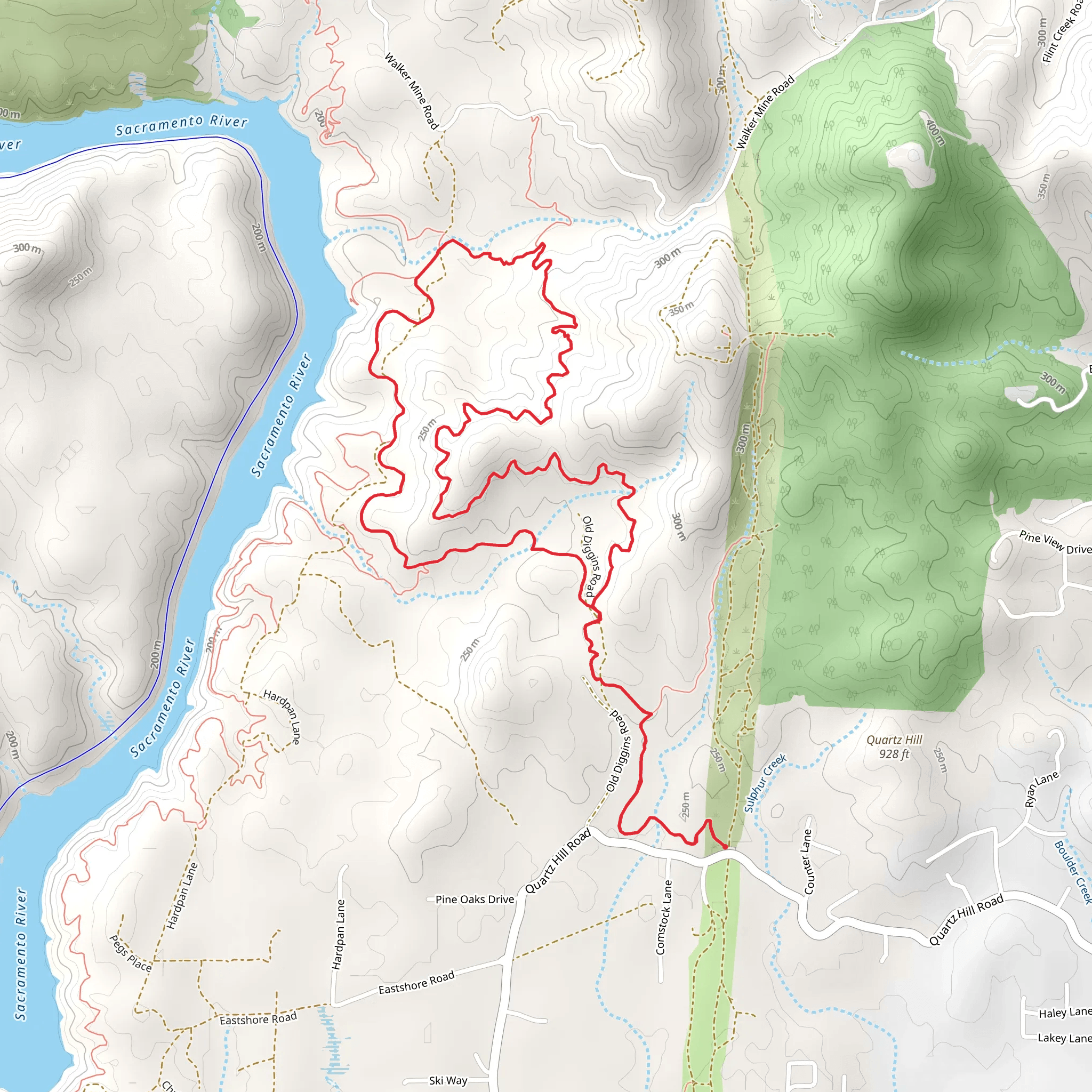 Lower Sacramento Ditch - Hornbeck Loop Trail mobile static map