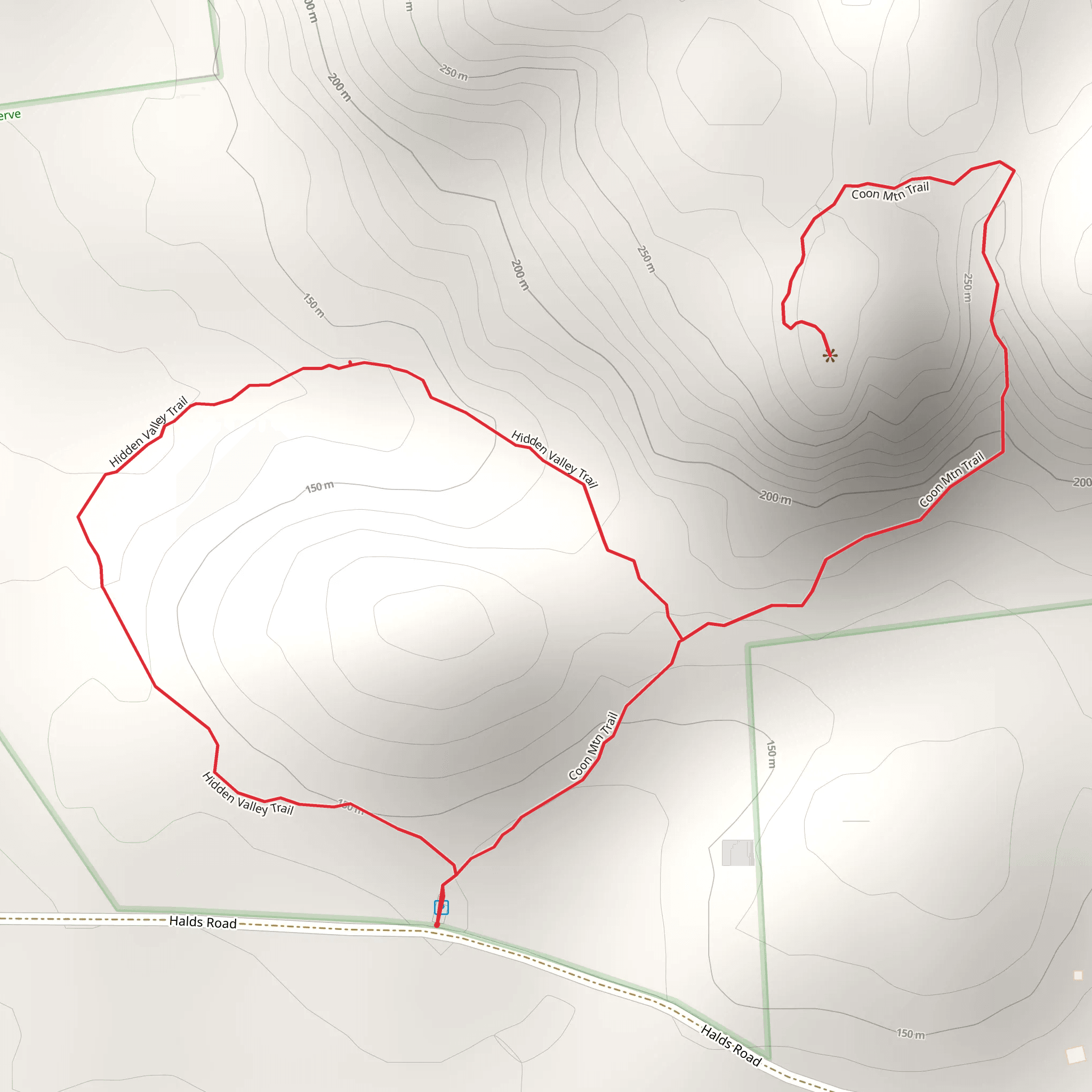 Hidden Valley Trail Loop - Halds Road mobile static map