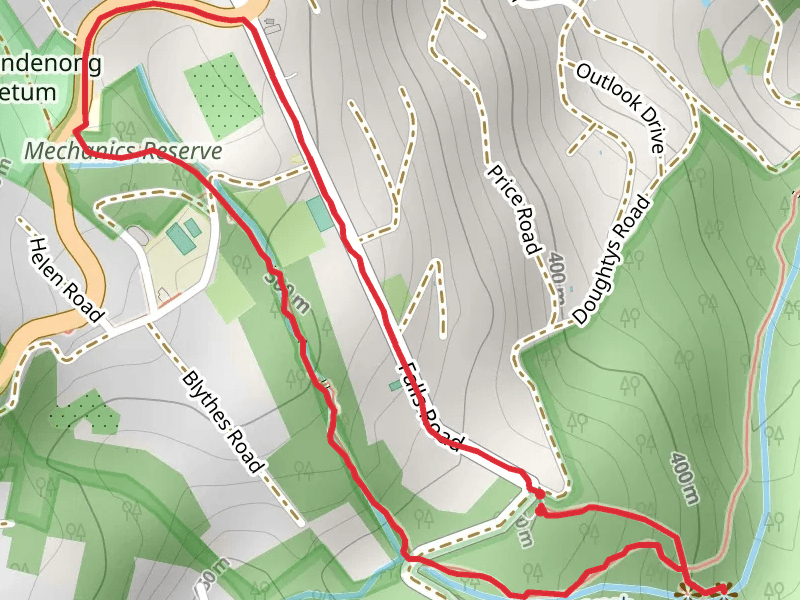 Olinda Falls and Mechanics Track mobile static map