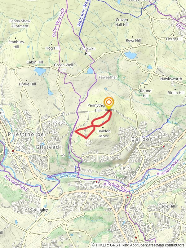 Baildon Moor Loop mobile static map