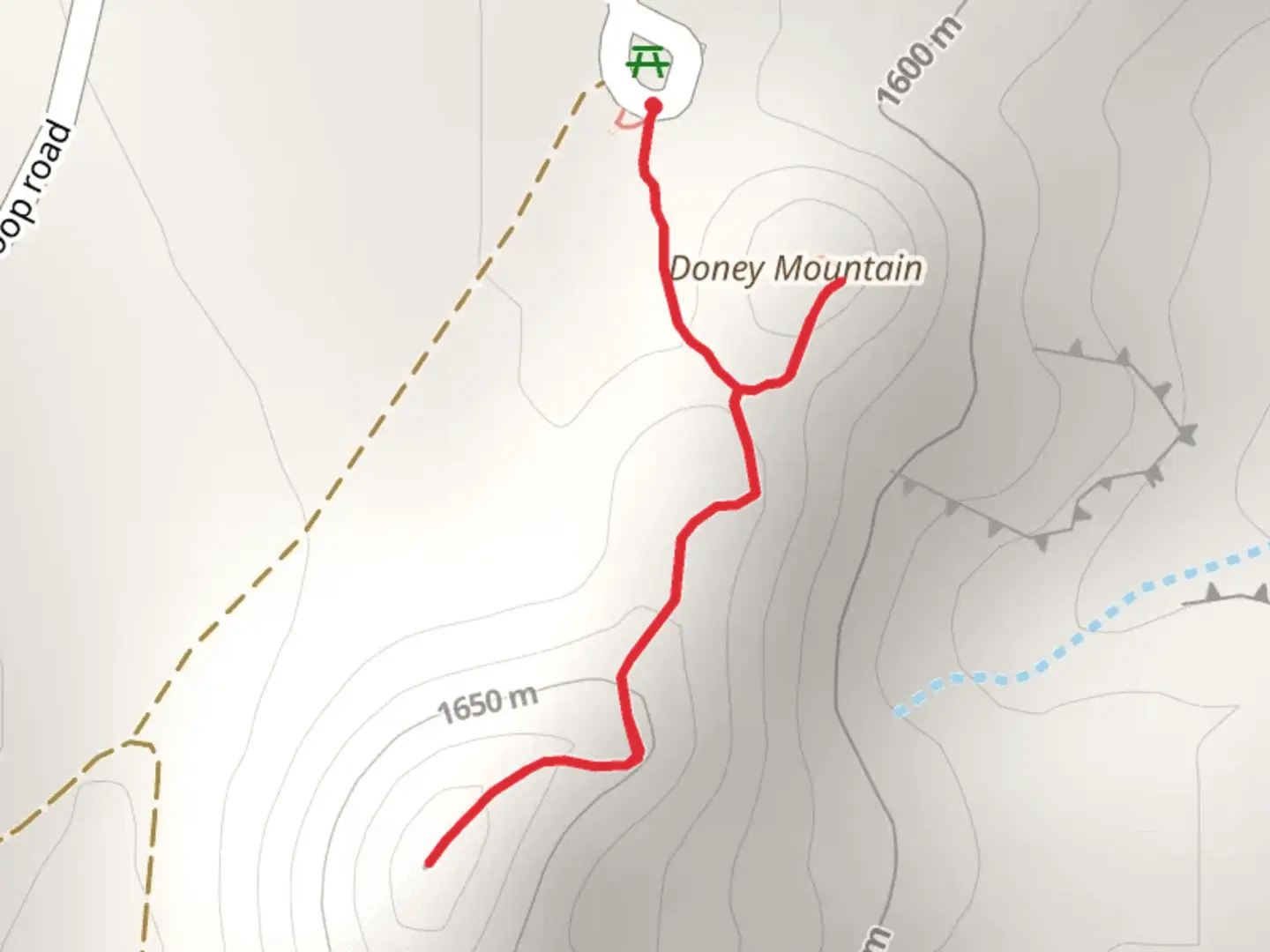 An image depicting the trail Doney Mountain and its surrounding area.