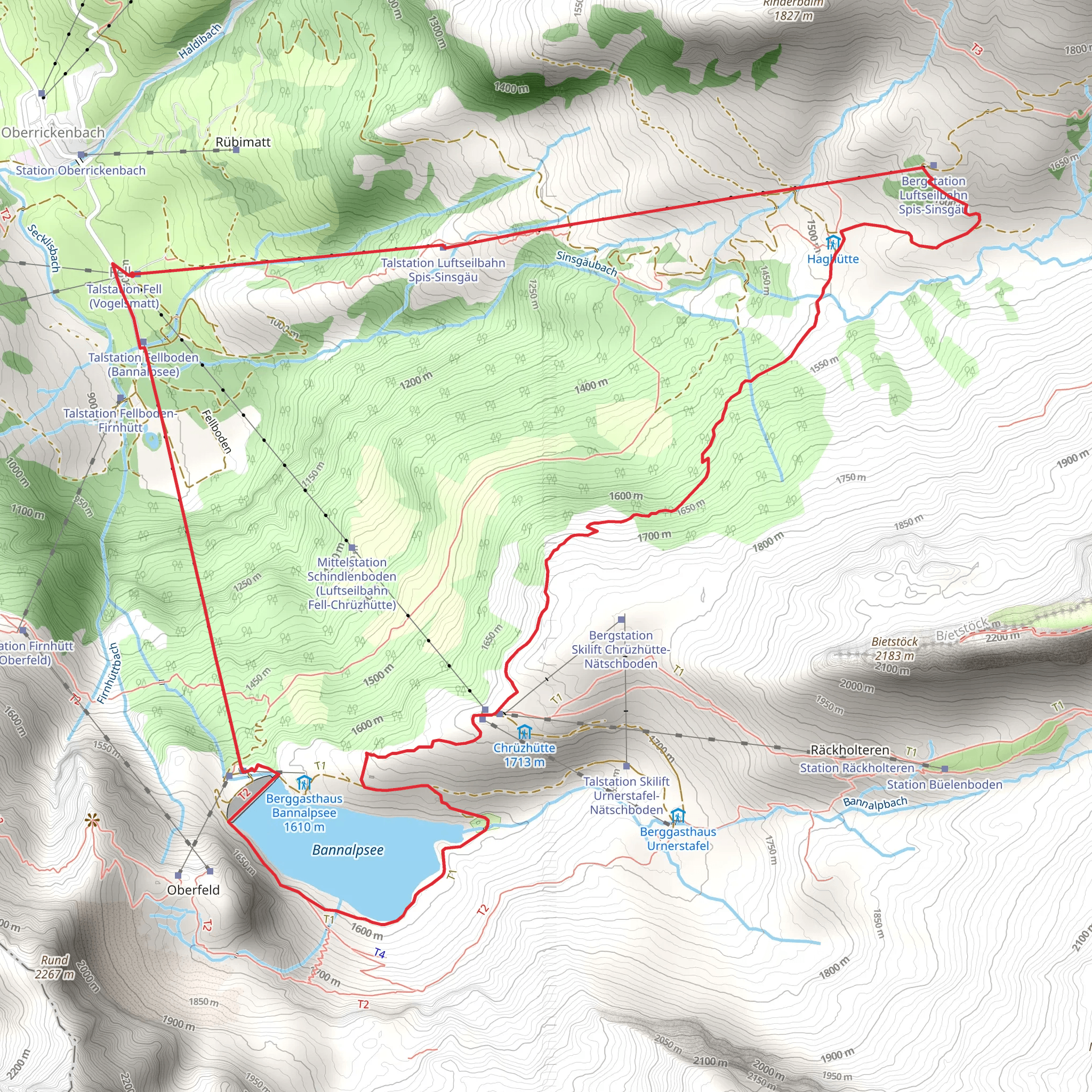 Hike to Bannalp mobile static map
