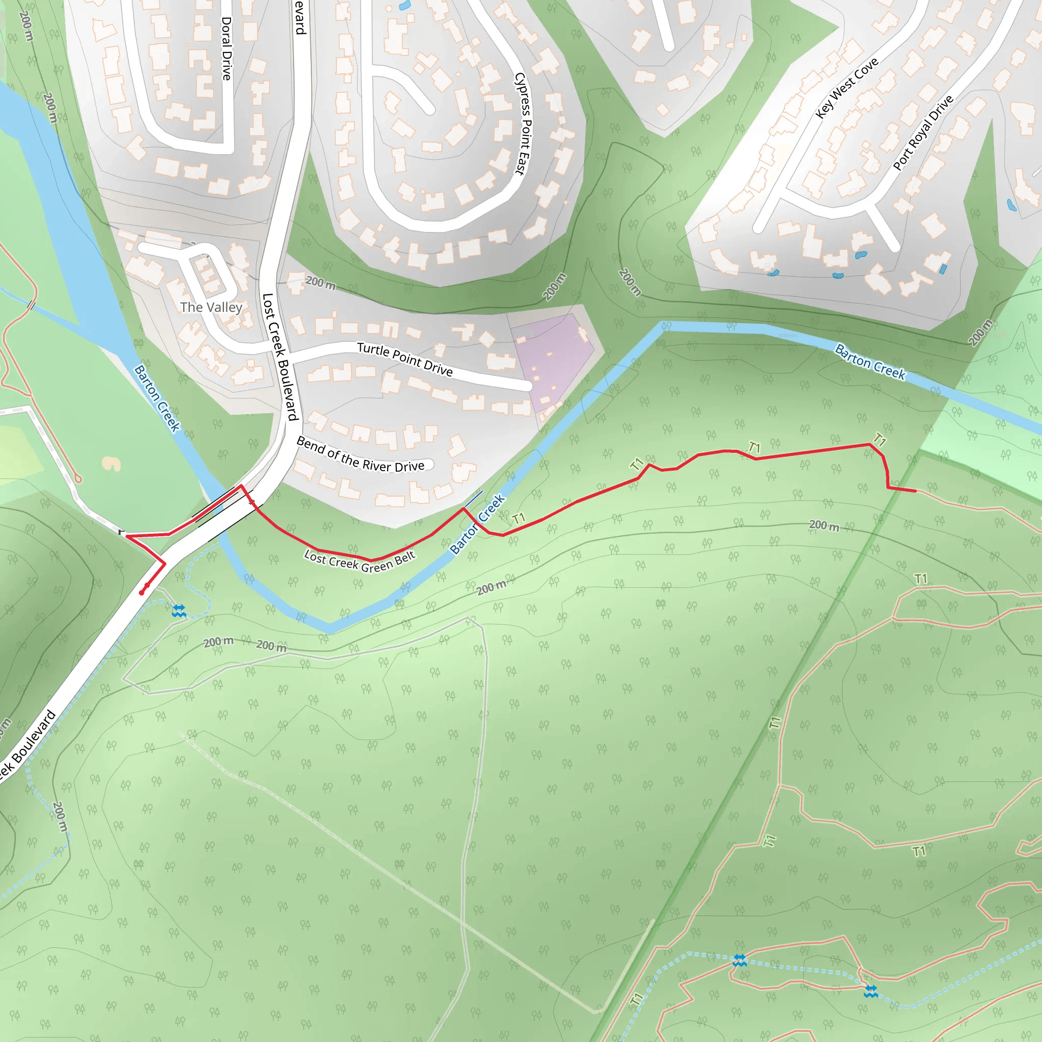 Lost Creek Green Belt mobile static map