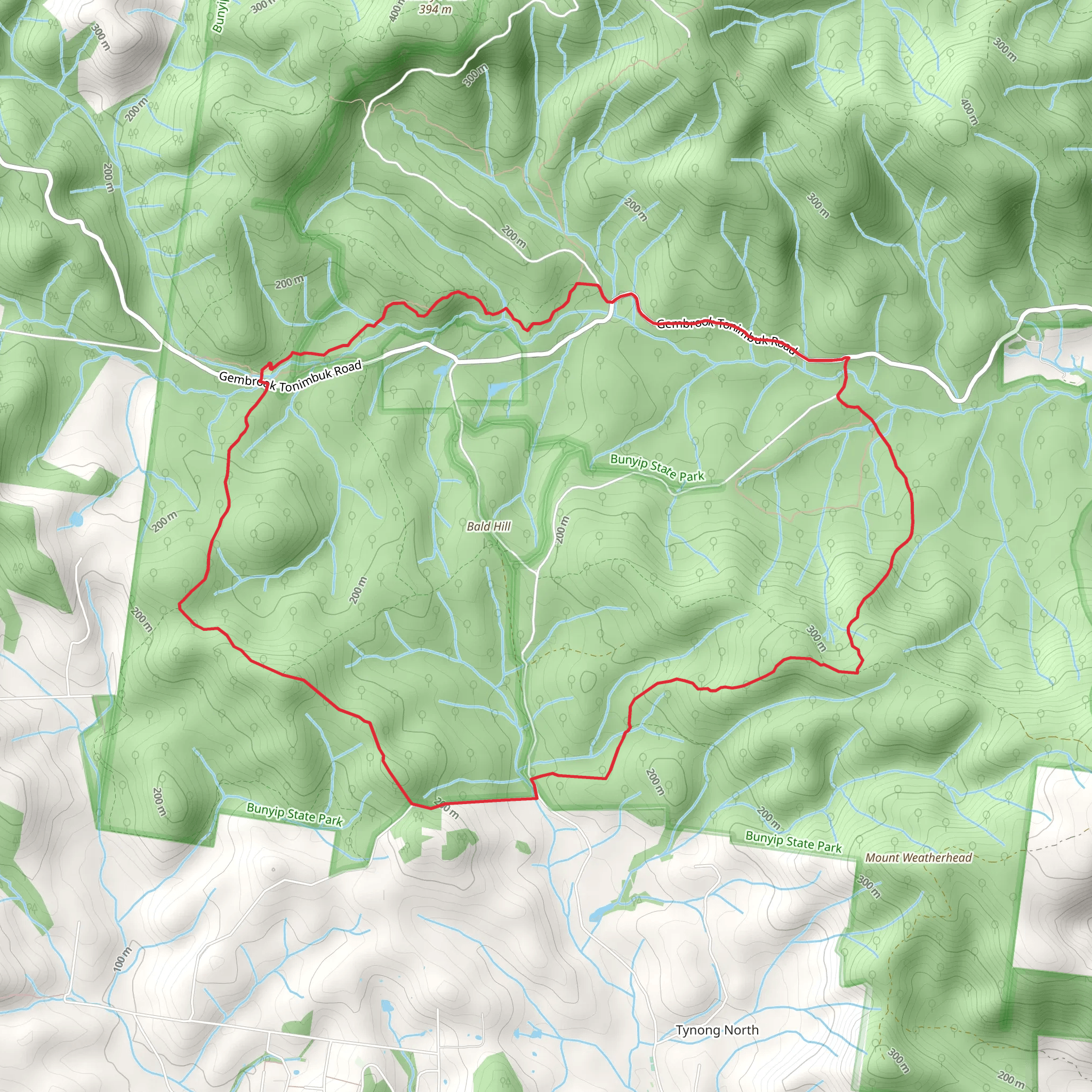 Bunyip State Park Southern Circuit mobile static map