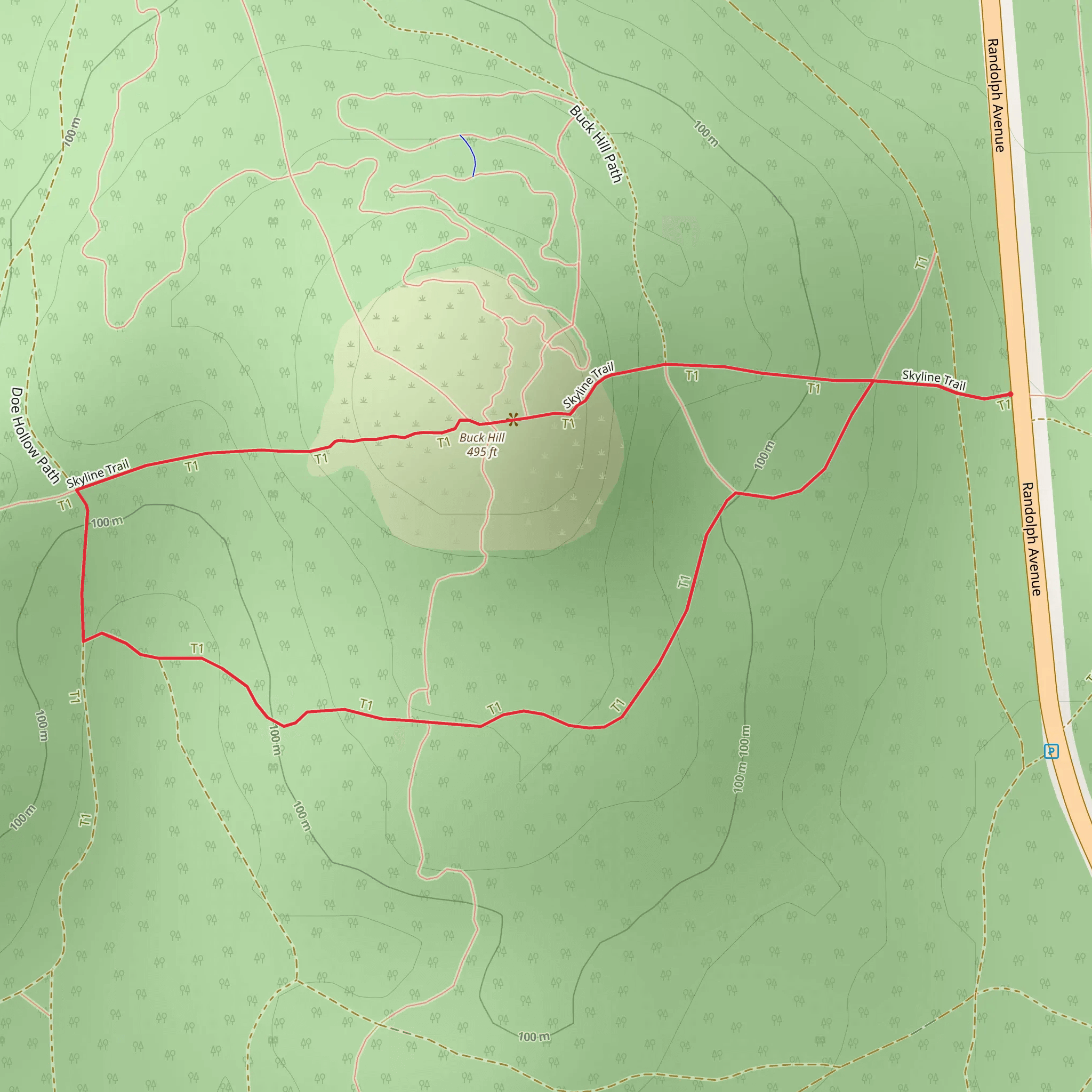 Buck Hill Loop via Skyline Trail mobile static map